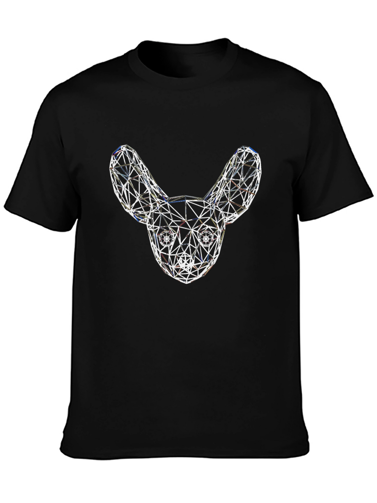 Geometric Dog Head Black T-Shirt