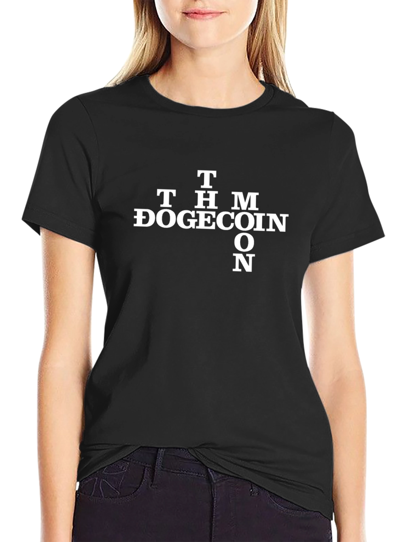 Dogecoin To The Moon Black T-Shirt