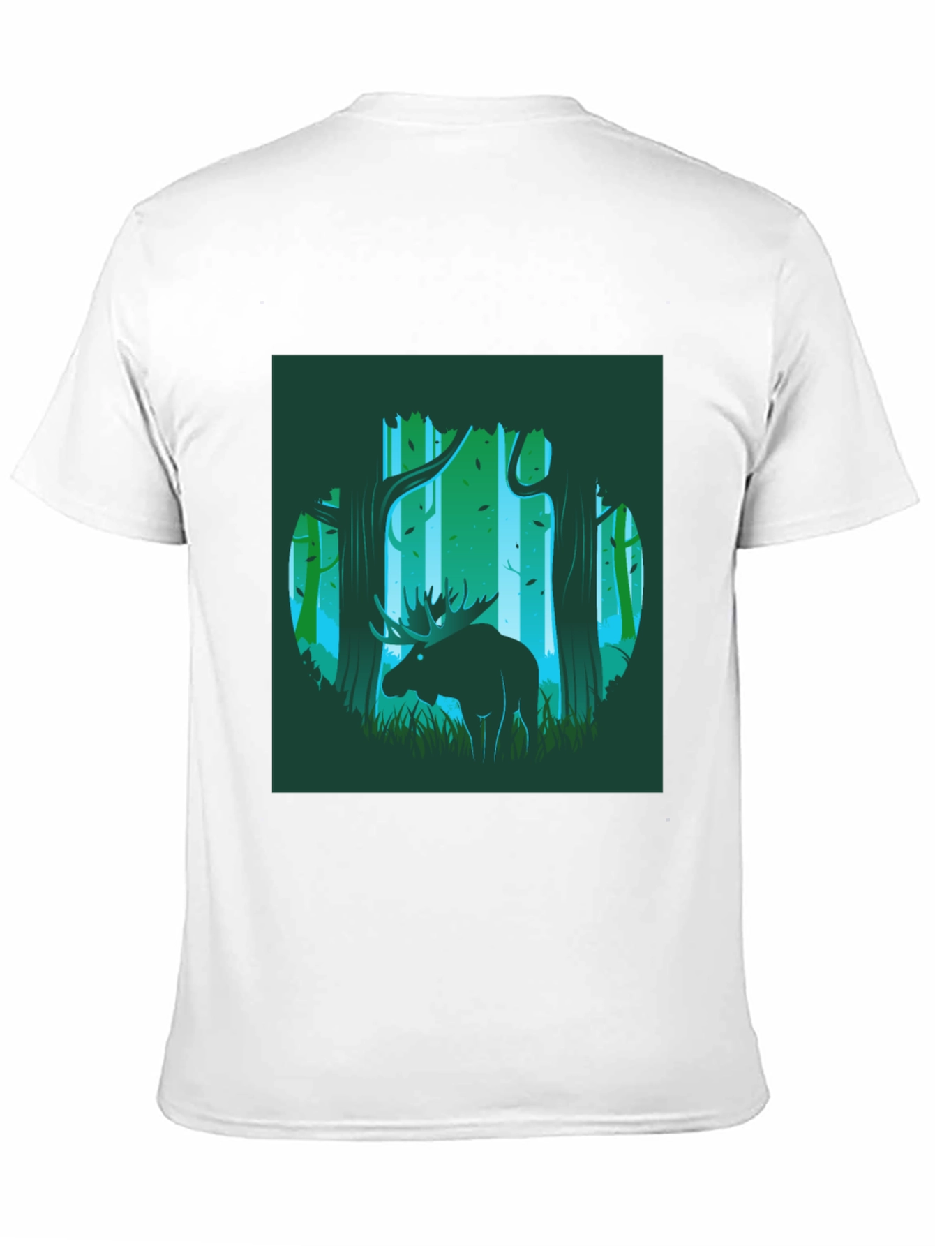 Moose in Forest Graphic Print T-Shirt