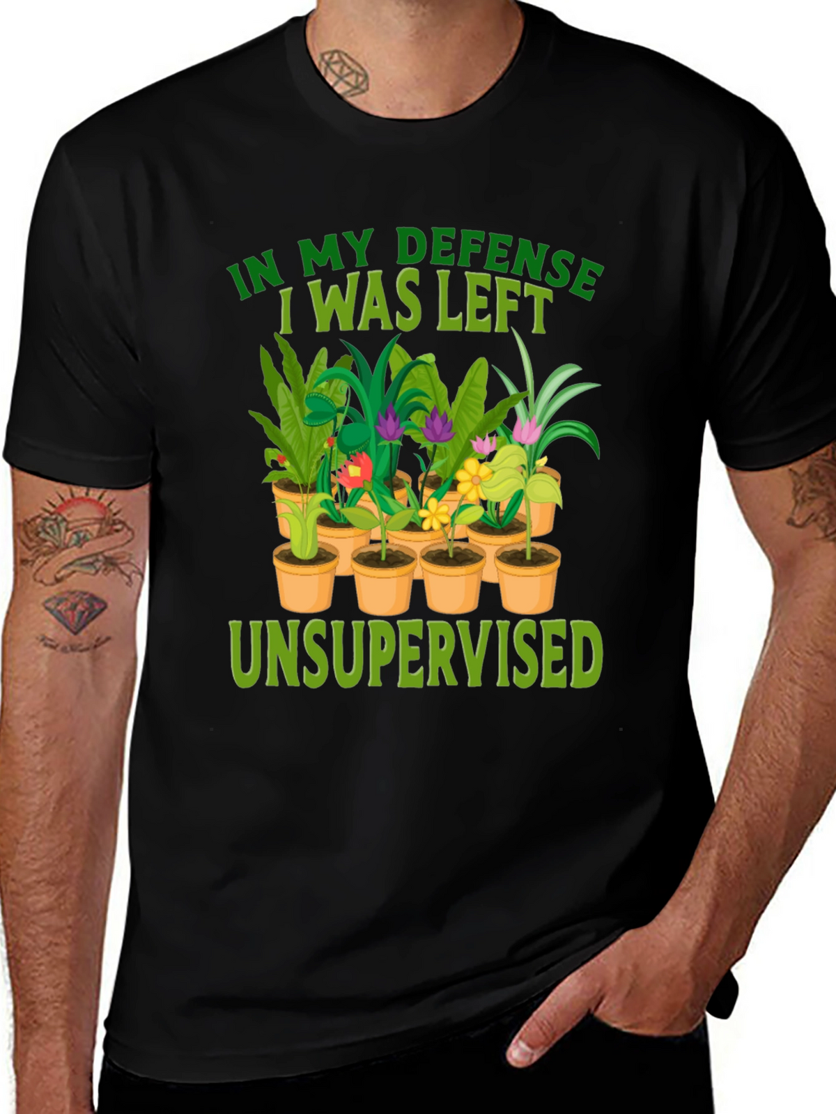 In My Defense Unsupervised Plant T-Shirt