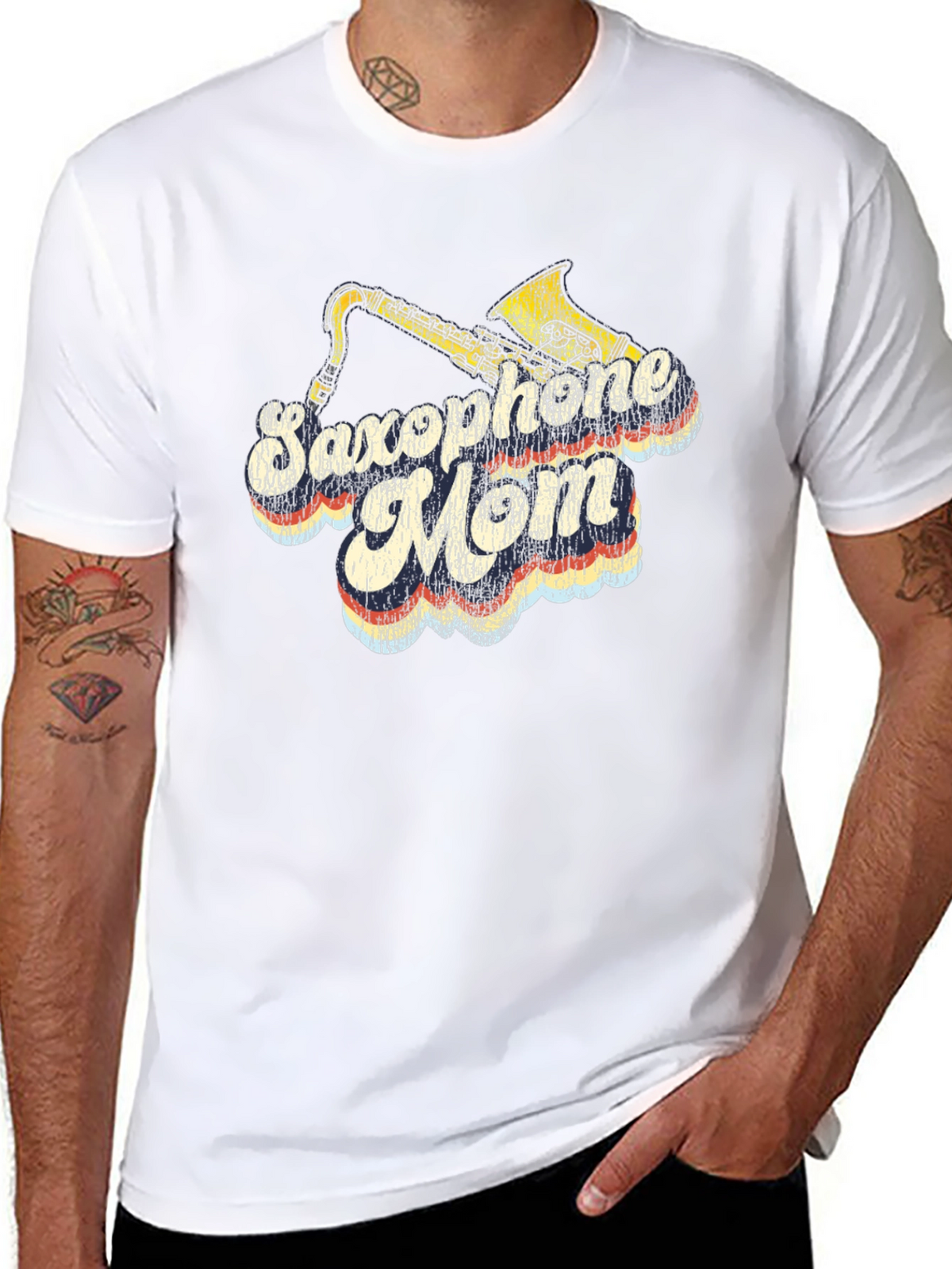Saxophone Mom T-Shirt - Retro Design