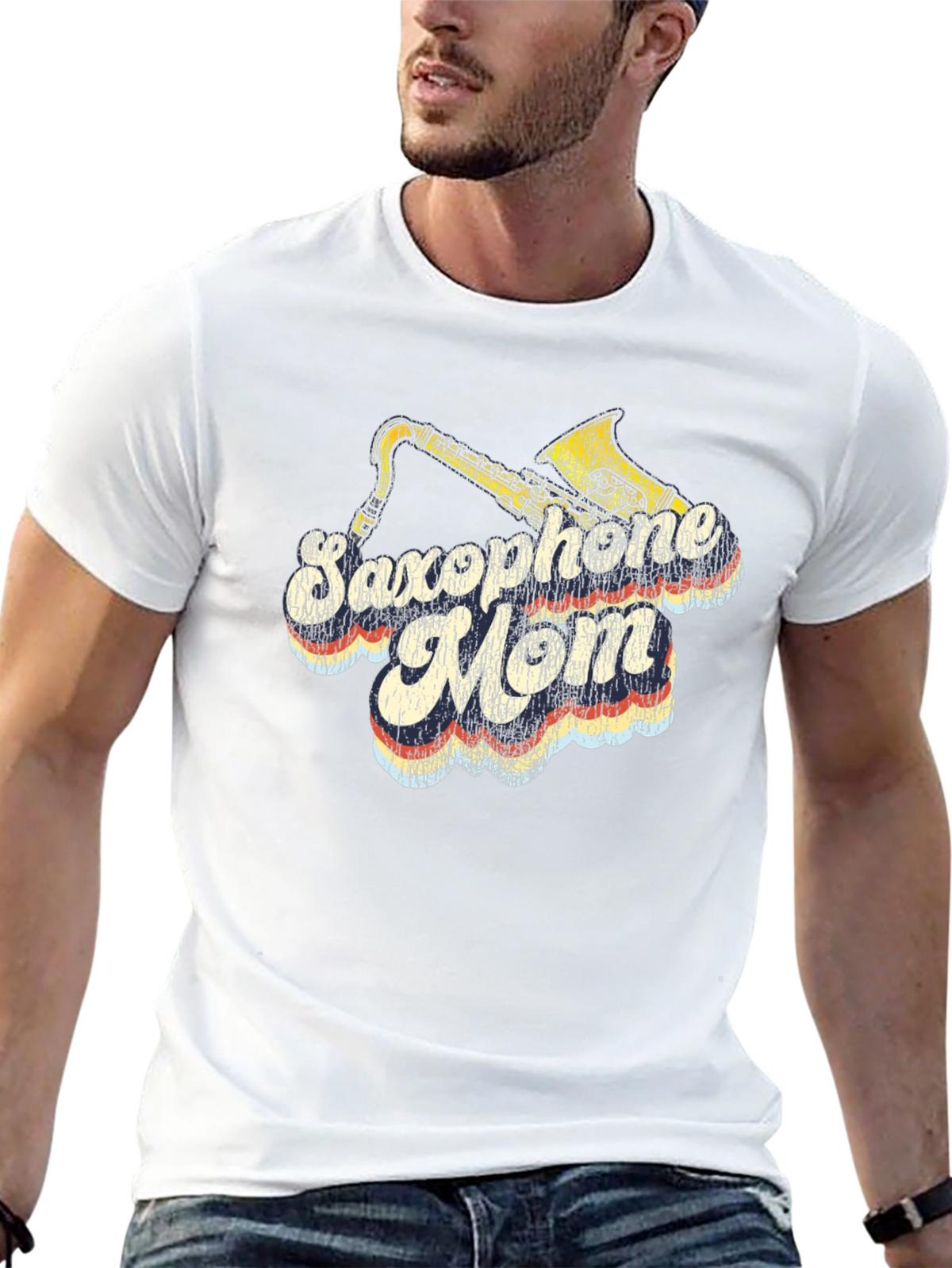 Saxophone Mom T-Shirt - Retro Design