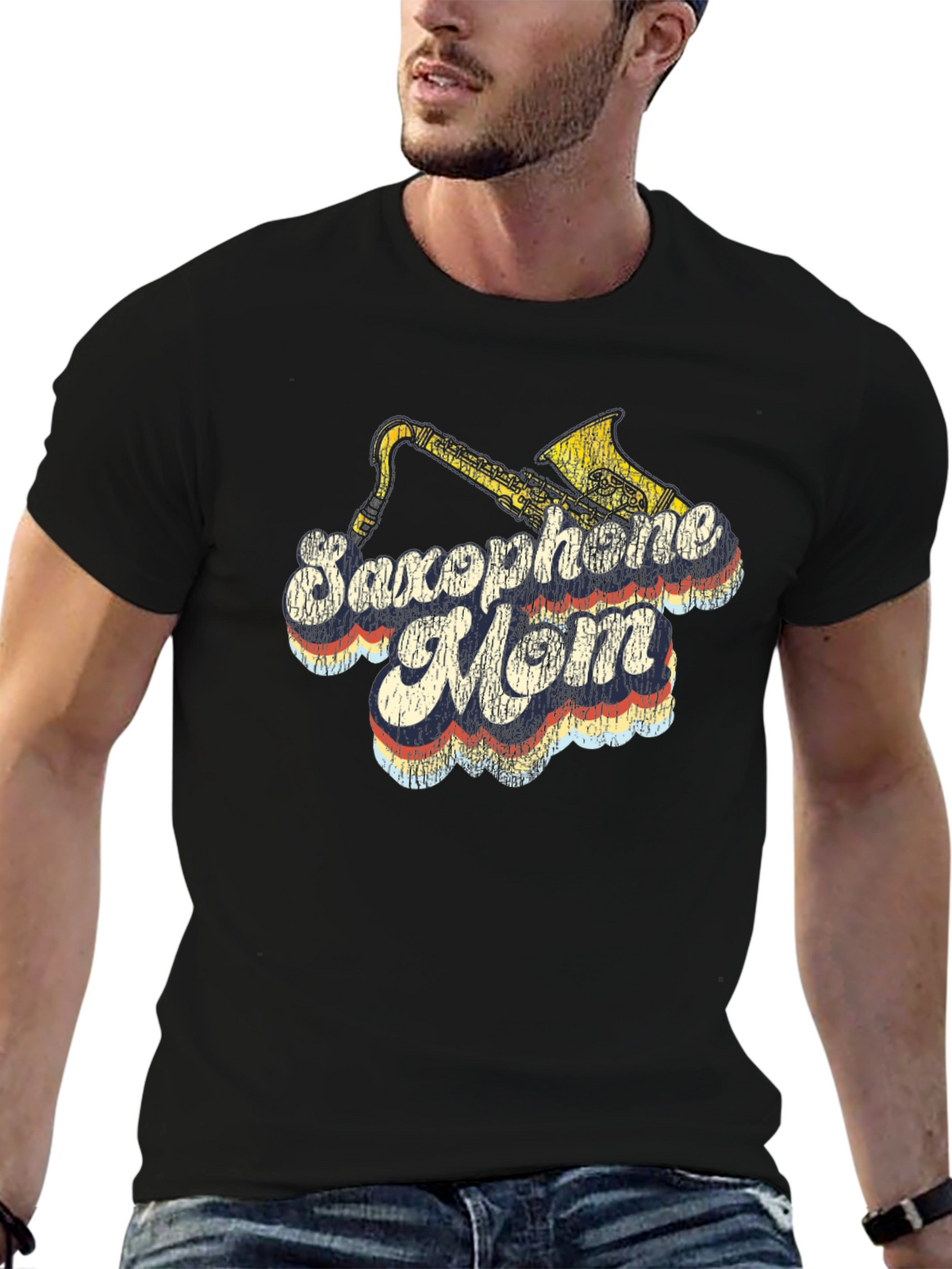 Saxophone Mom T-Shirt - Retro Design