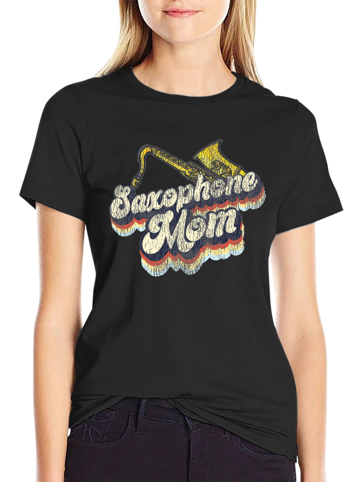 Saxophone Mom T-Shirt - Retro Design