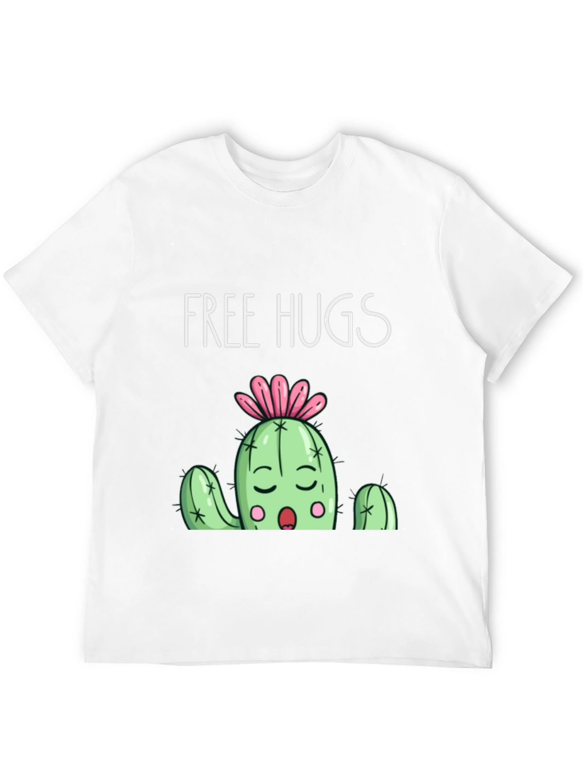 Free Hugs Cactus Graphic T-Shirt