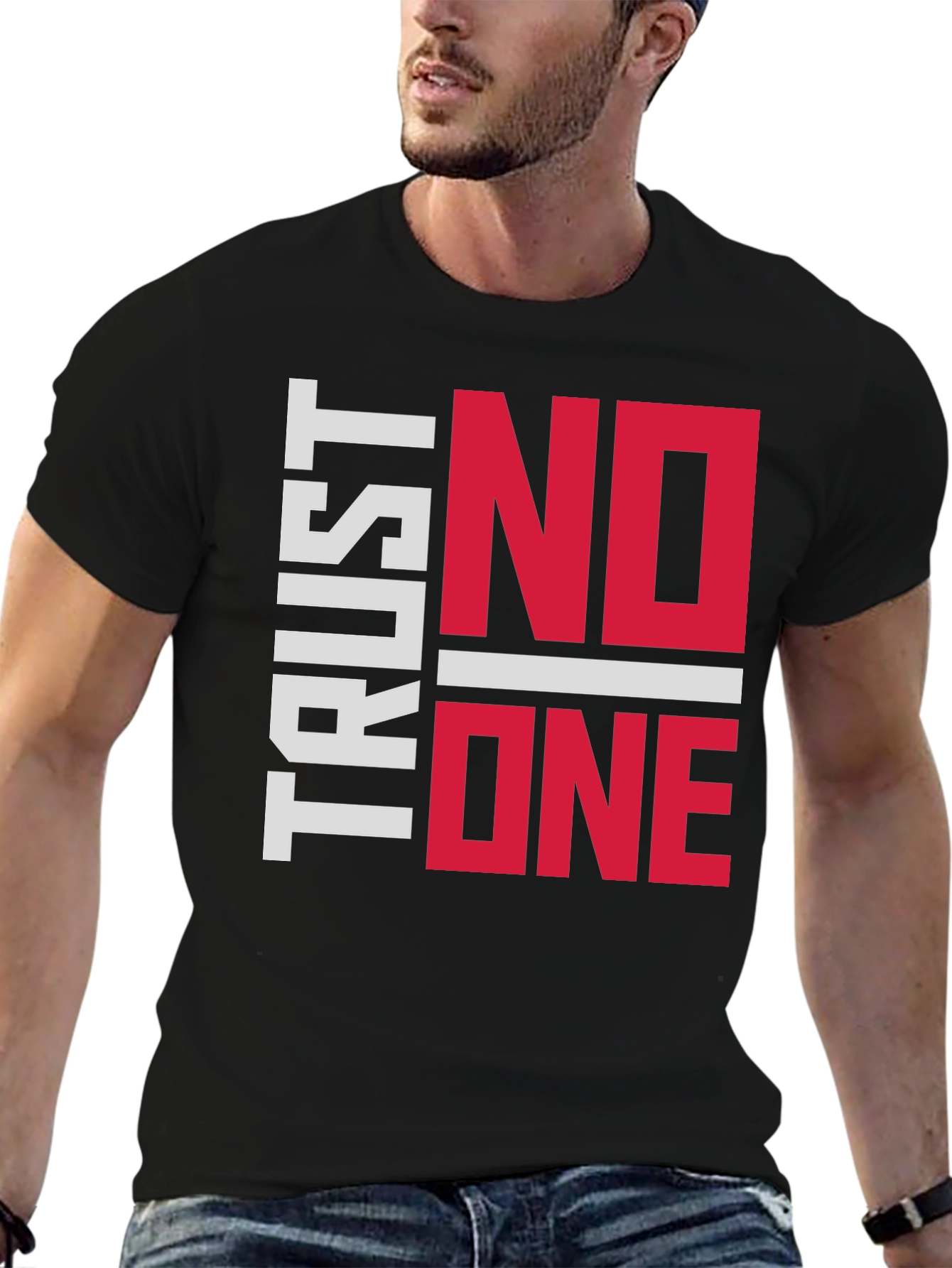 Trust No One Graphic Tee - Black