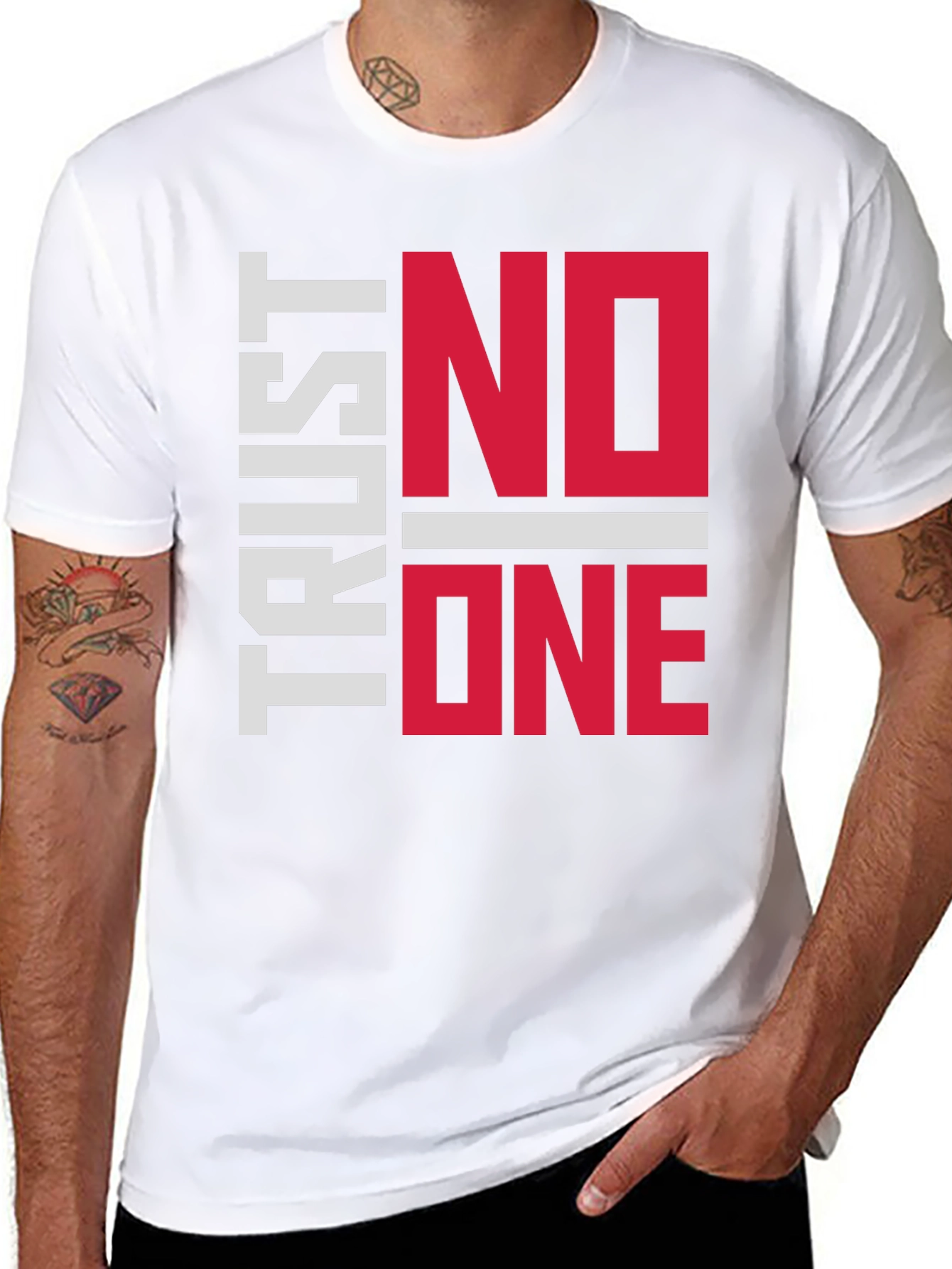 Trust No One Graphic Tee - Black