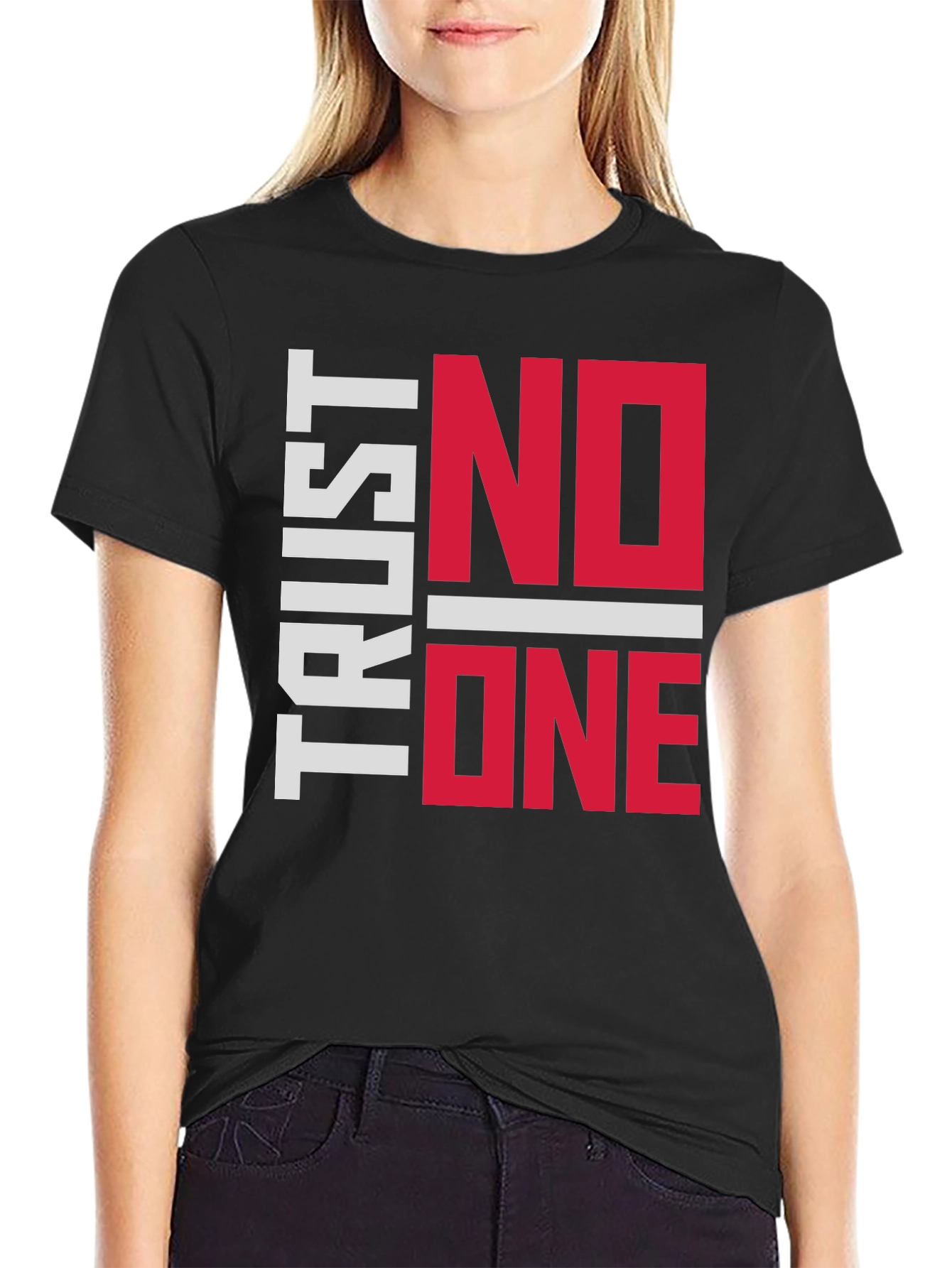 Trust No One Graphic Tee - Black