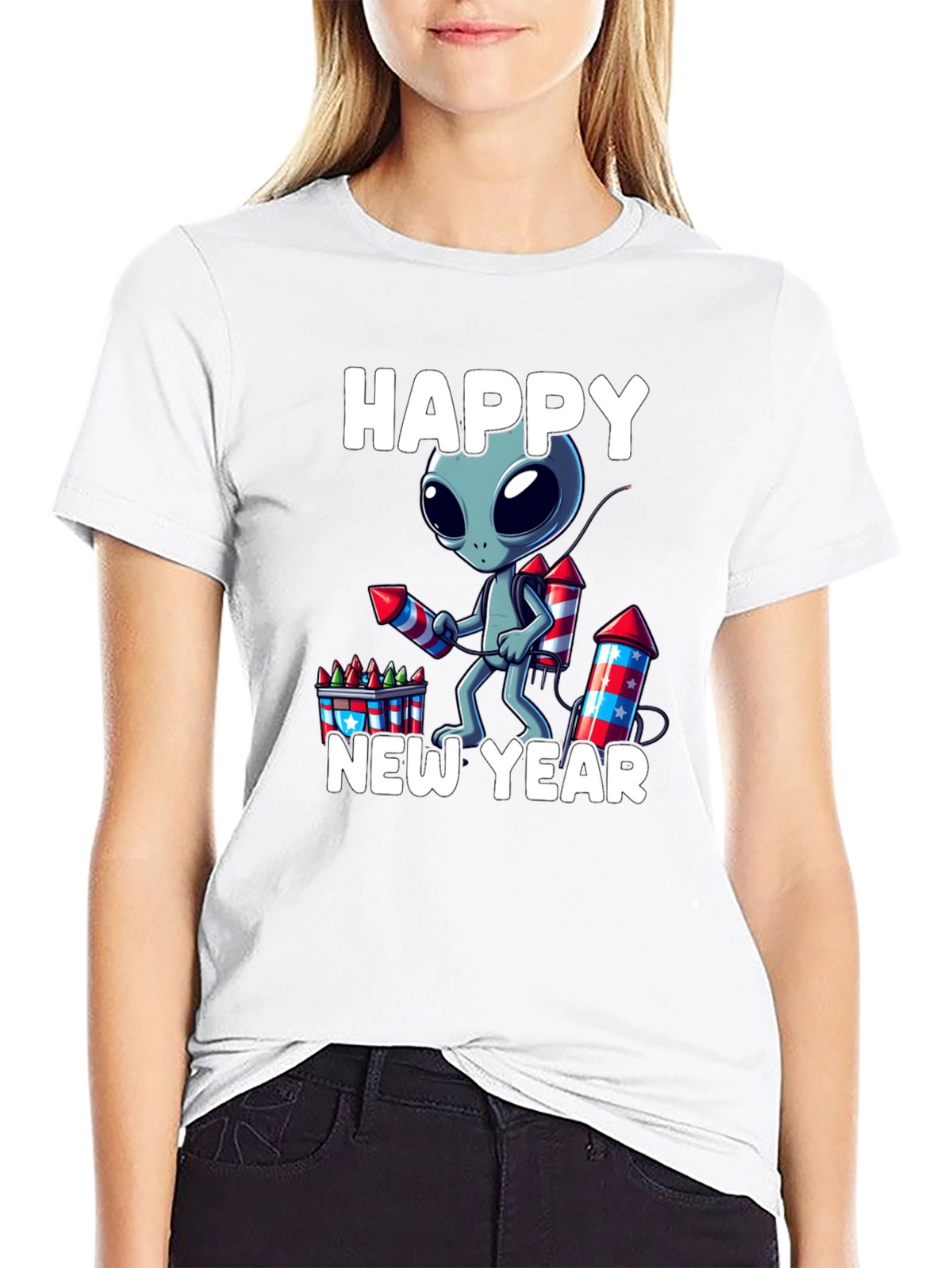 Happy New Year Alien Graphic Tee