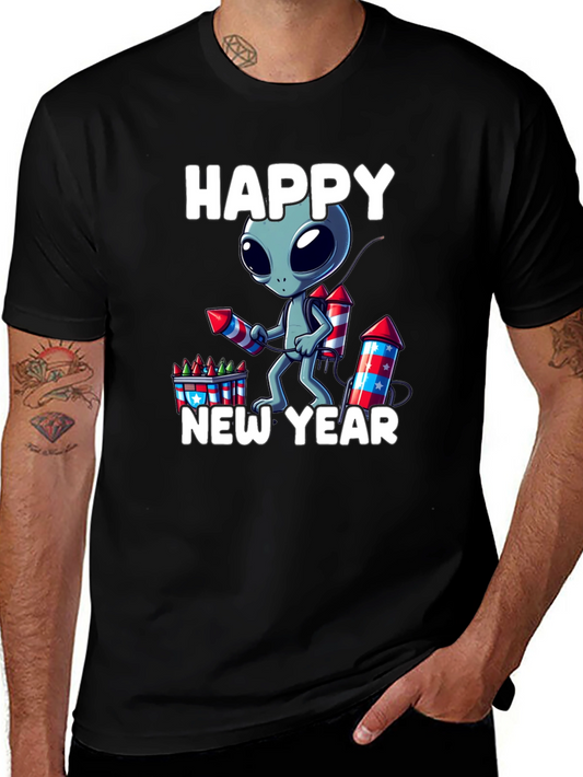 Happy New Year Alien Graphic Tee