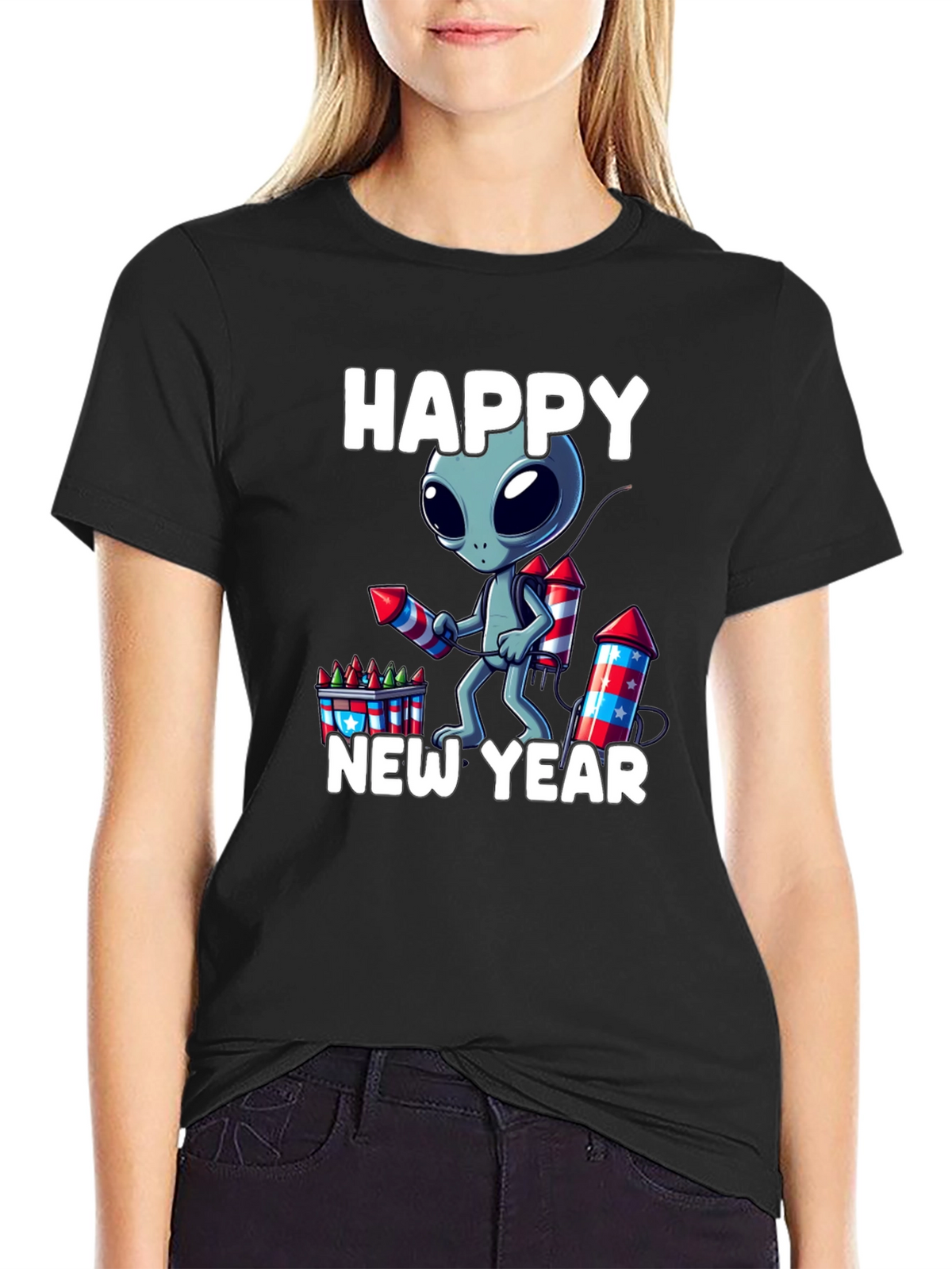 Happy New Year Alien Graphic Tee