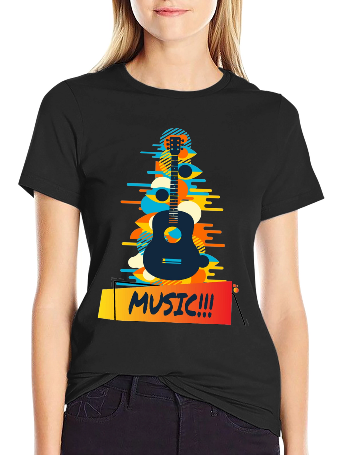 Music Guitar Graphic T-Shirt - Casual Style