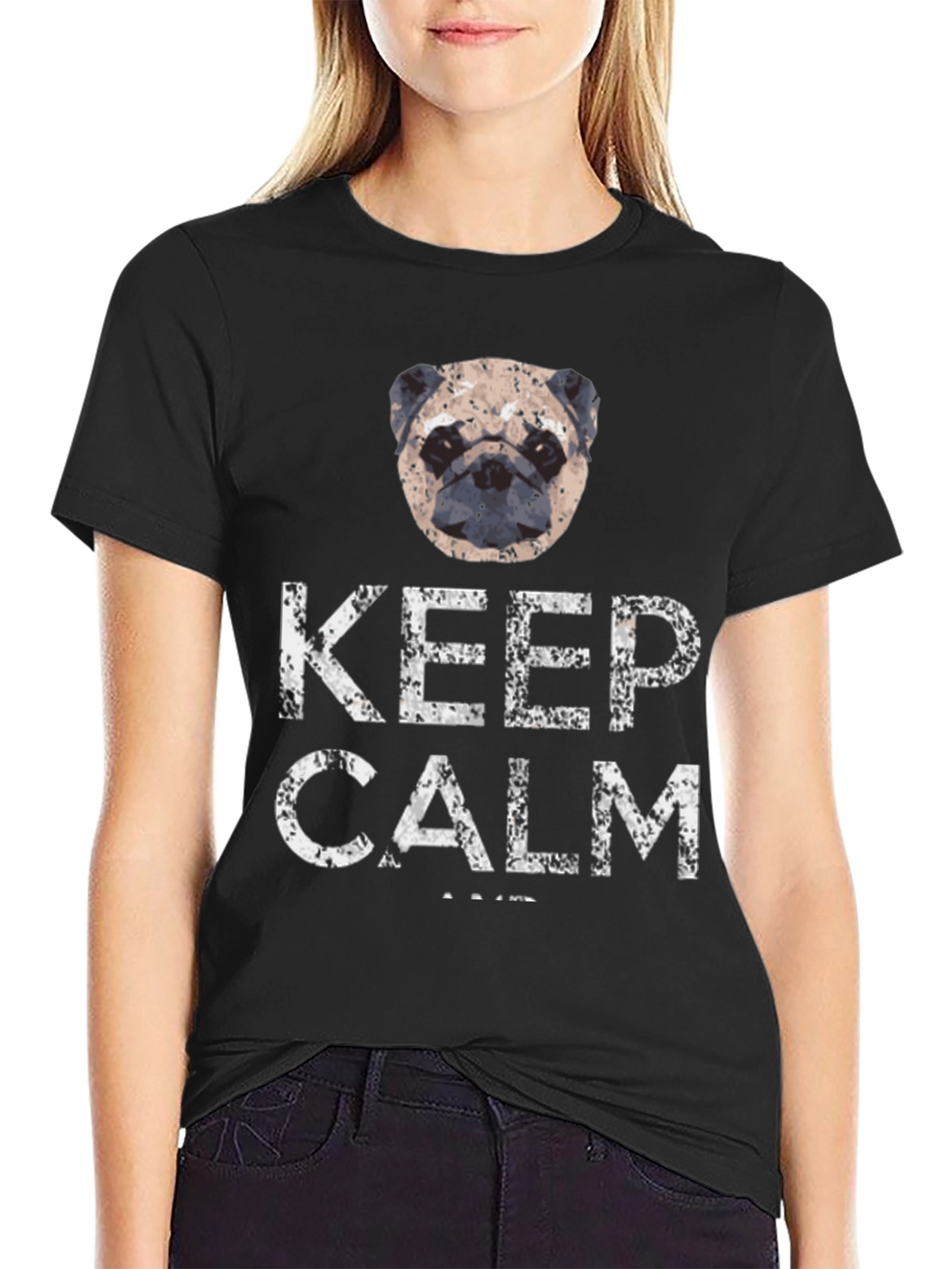Keep Calm Pug T-Shirt | Novelty Graphic Tee
