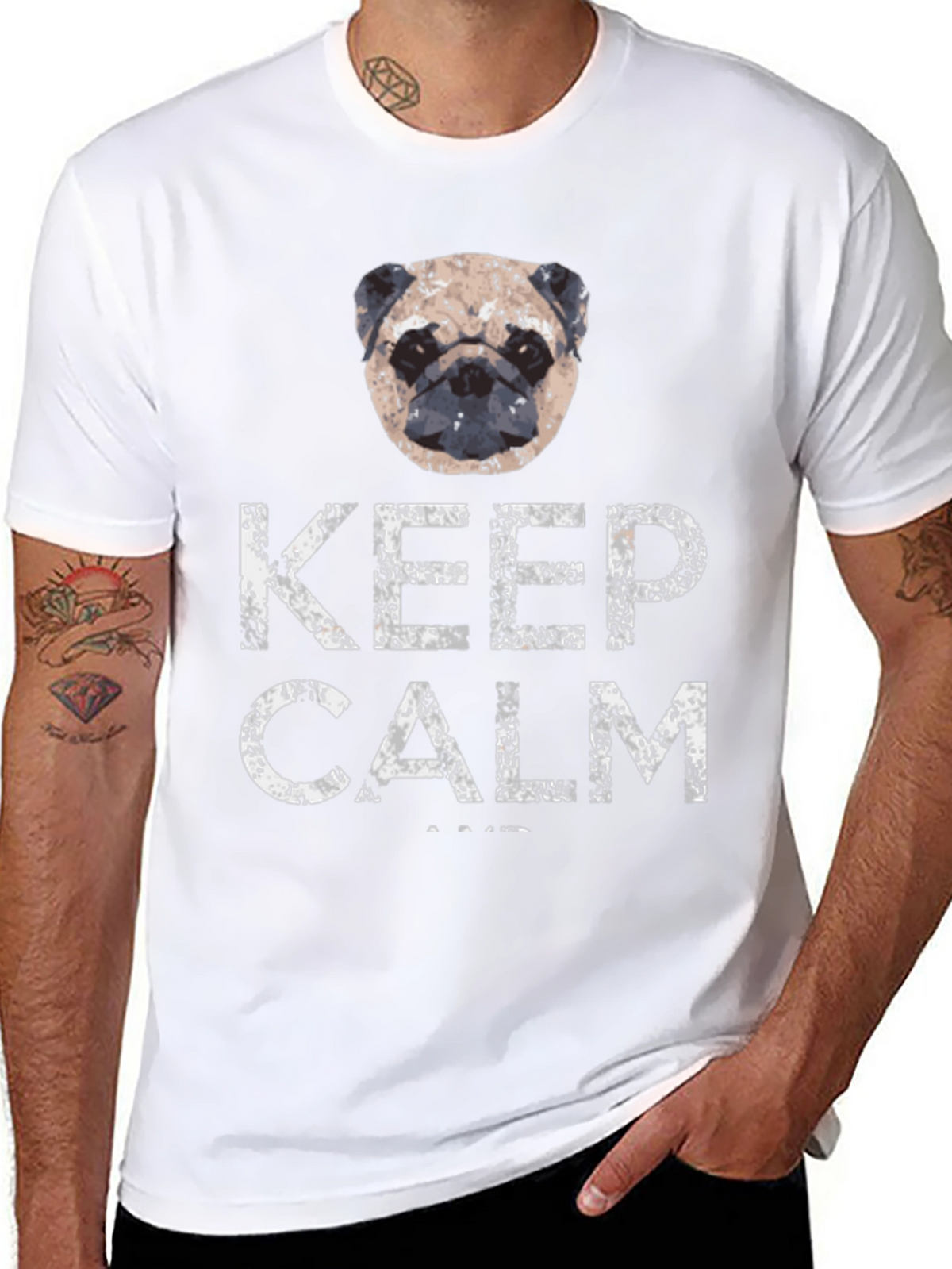Keep Calm Pug T-Shirt | Novelty Graphic Tee