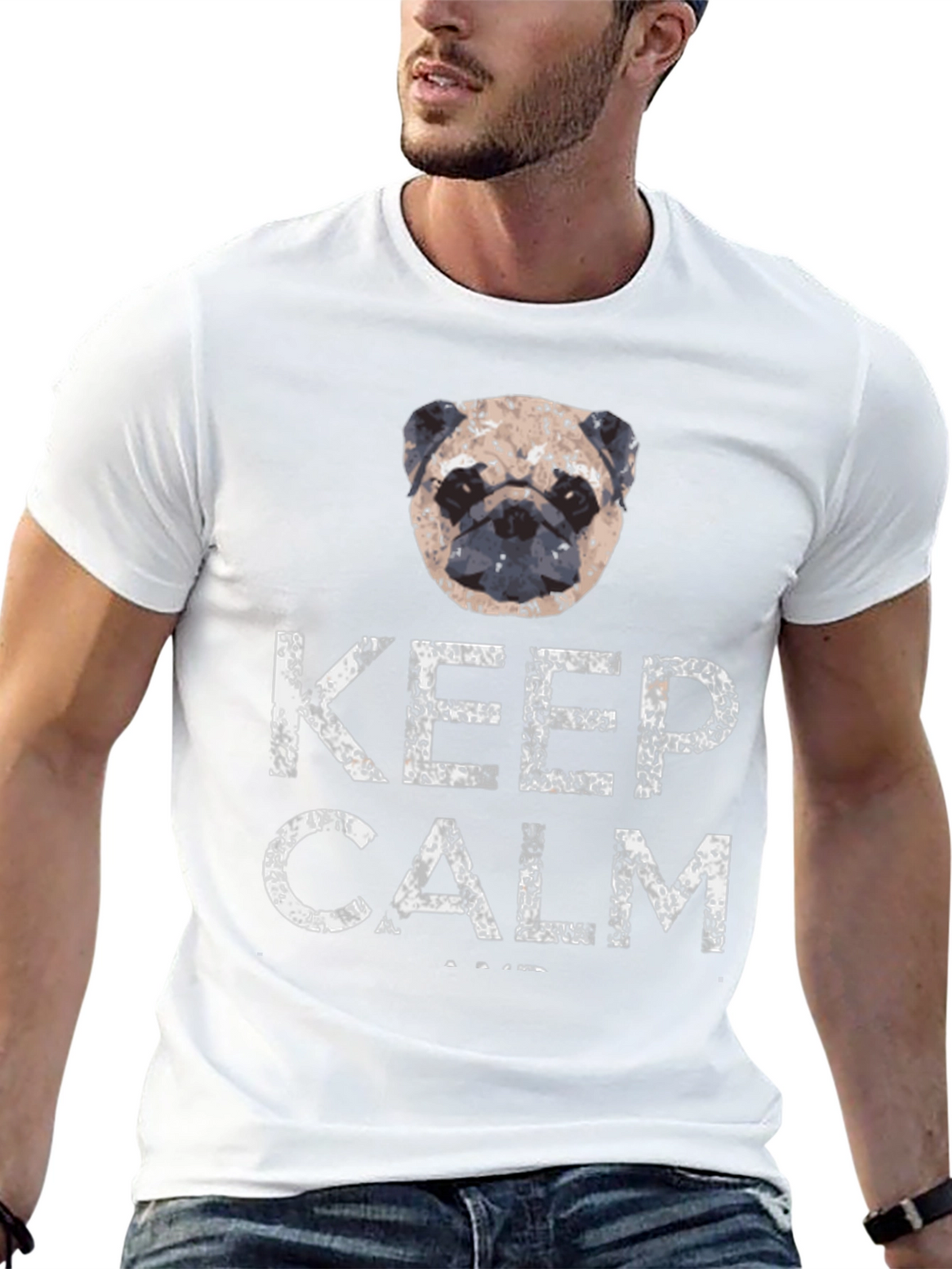 Keep Calm Pug T-Shirt | Novelty Graphic Tee