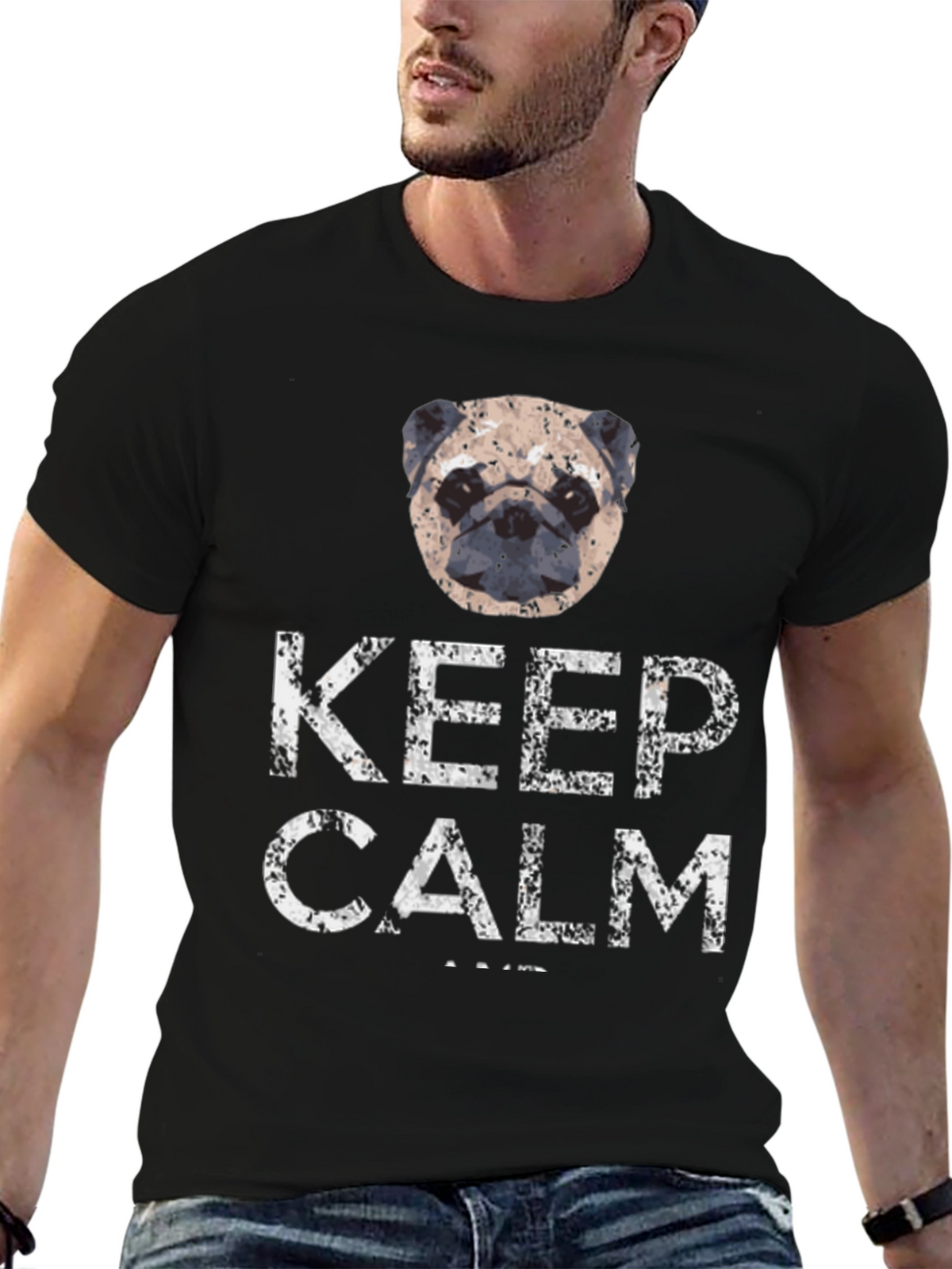Keep Calm Pug T-Shirt | Novelty Graphic Tee