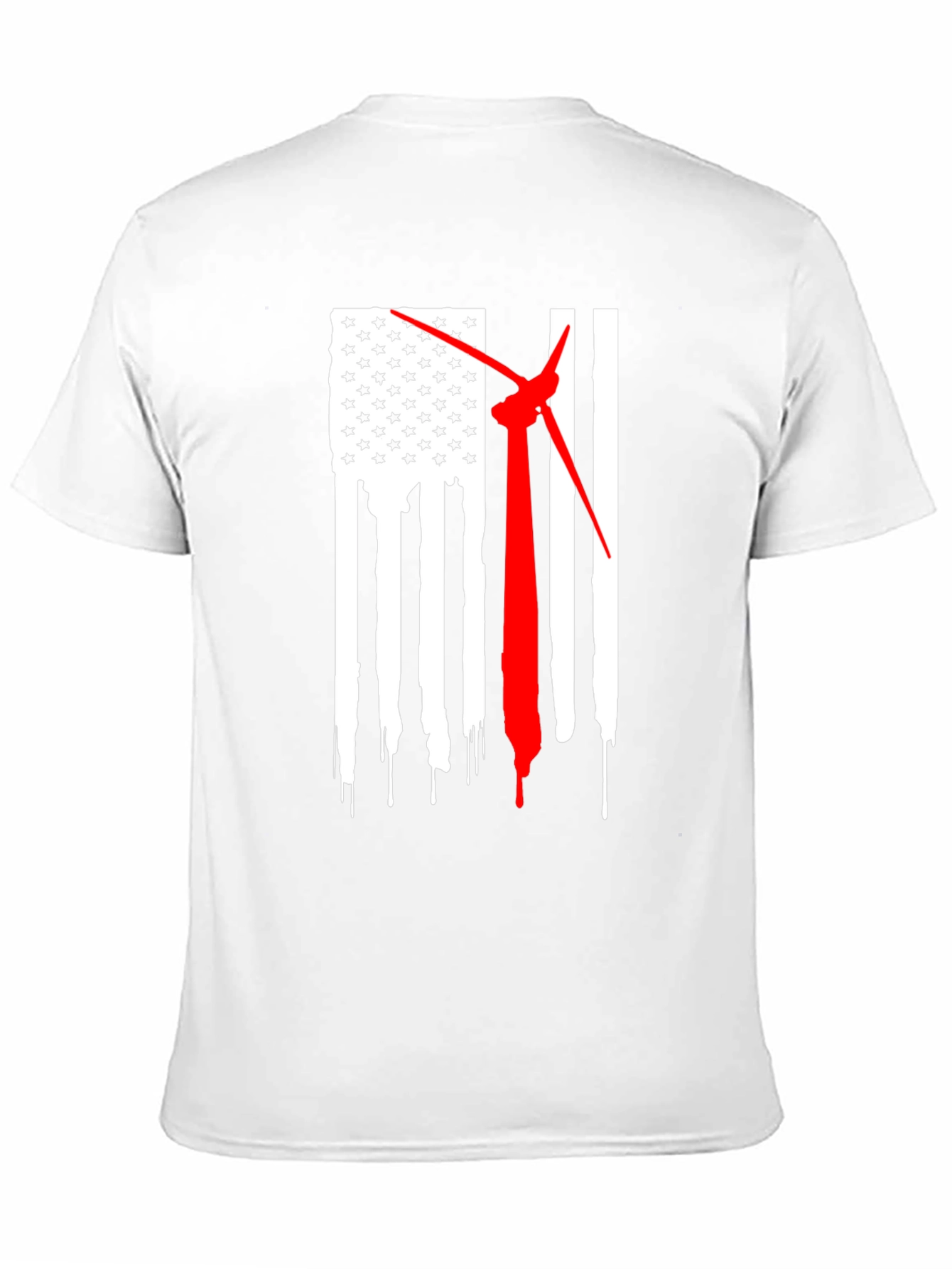 Wind Turbine American Flag T-Shirt