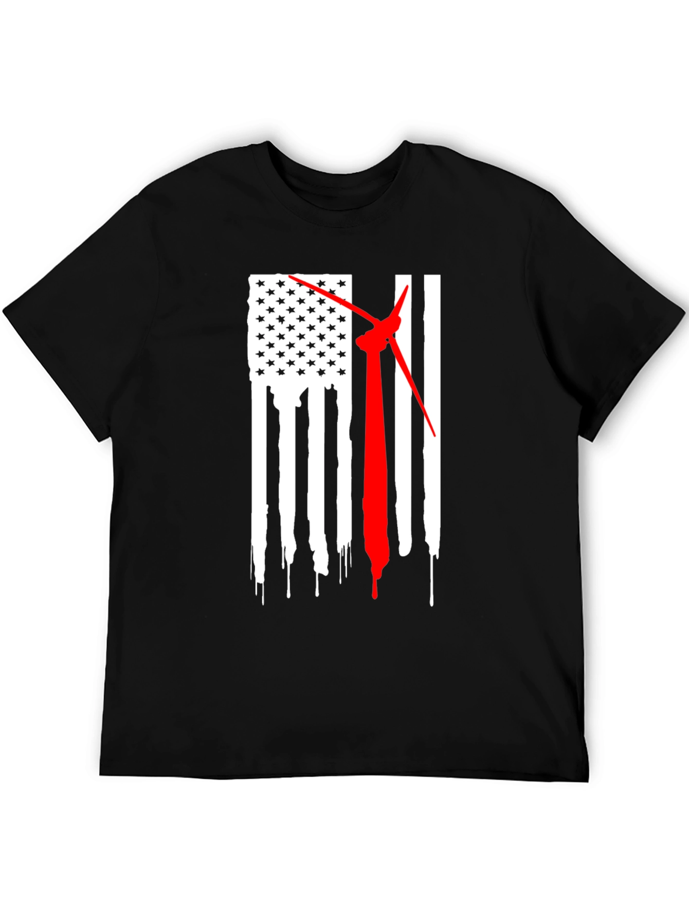 Wind Turbine American Flag T-Shirt