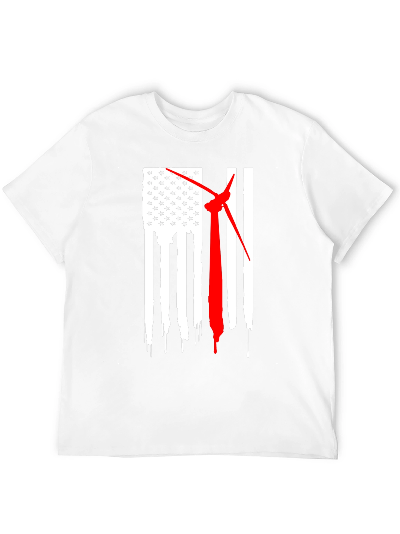 Wind Turbine American Flag T-Shirt