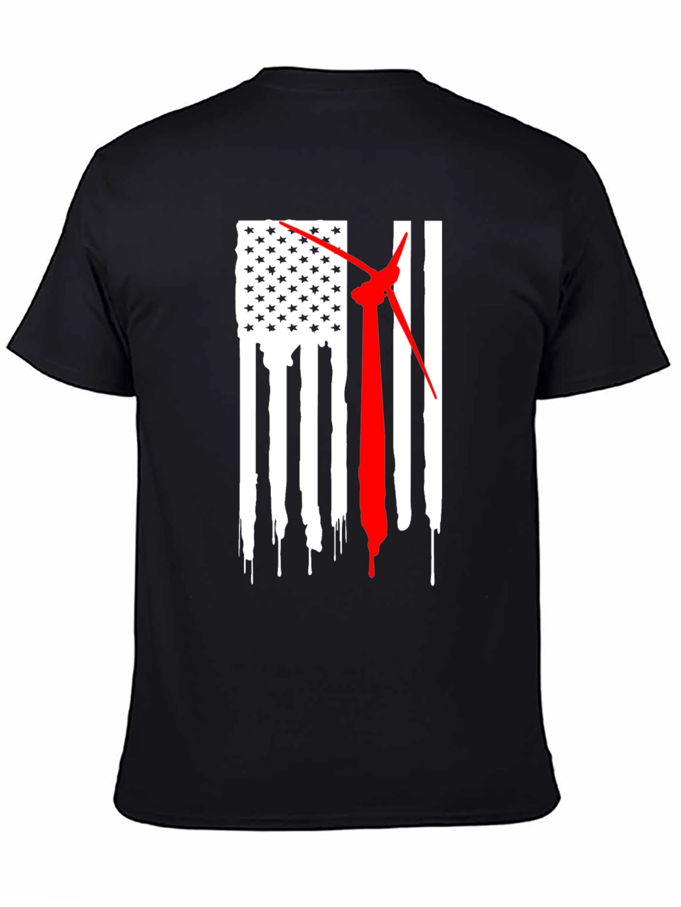 Wind Turbine American Flag T-Shirt