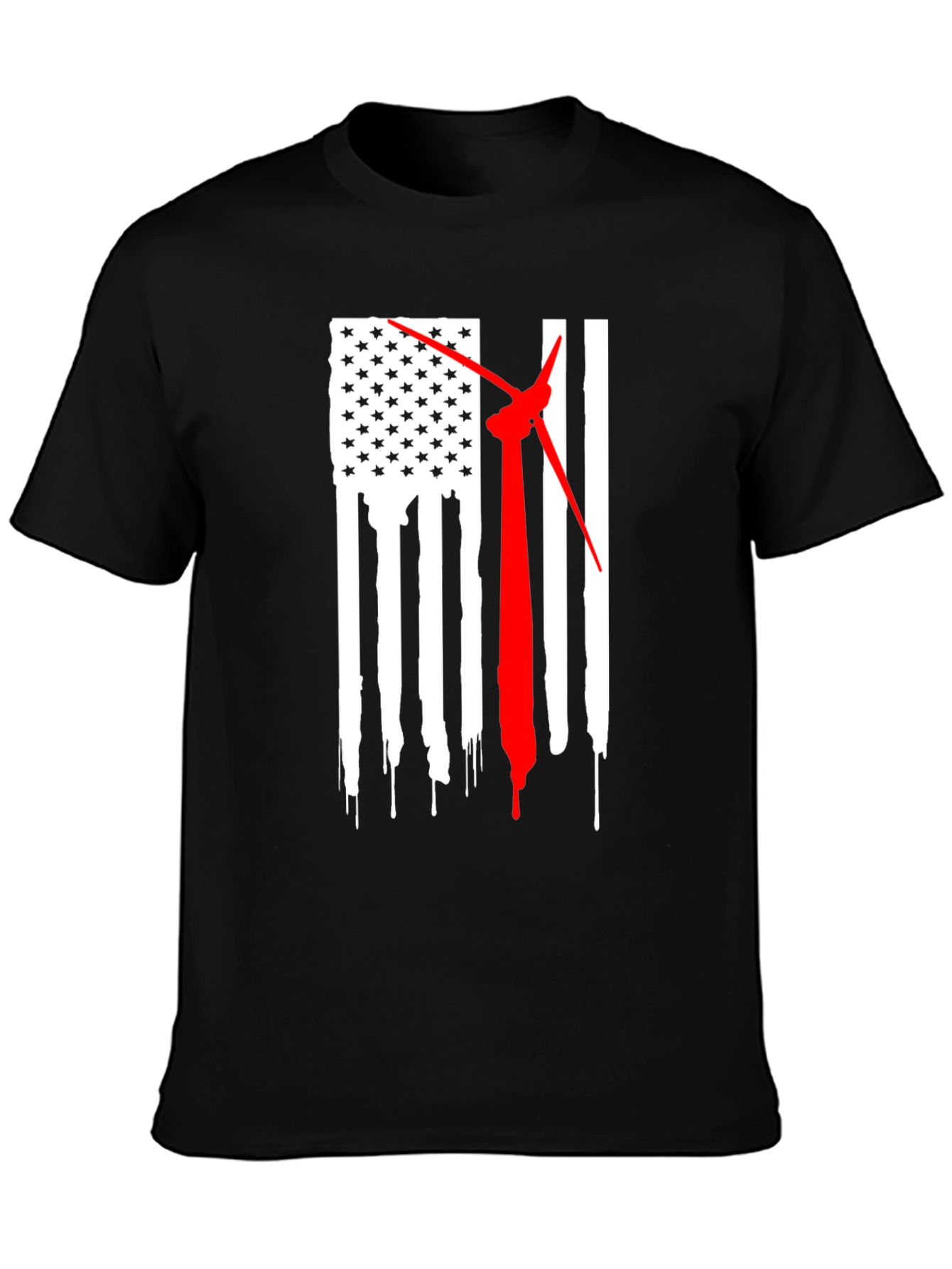Wind Turbine American Flag T-Shirt