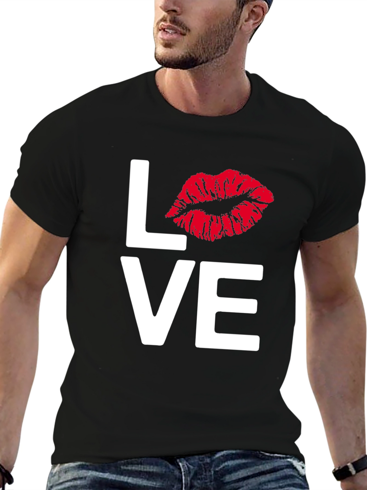 LOVE Lips Graphic Tee - Black
