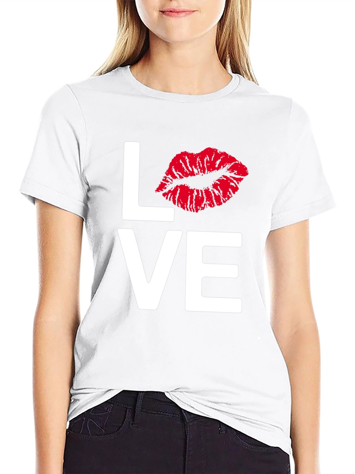 LOVE Lips Graphic Tee - Black