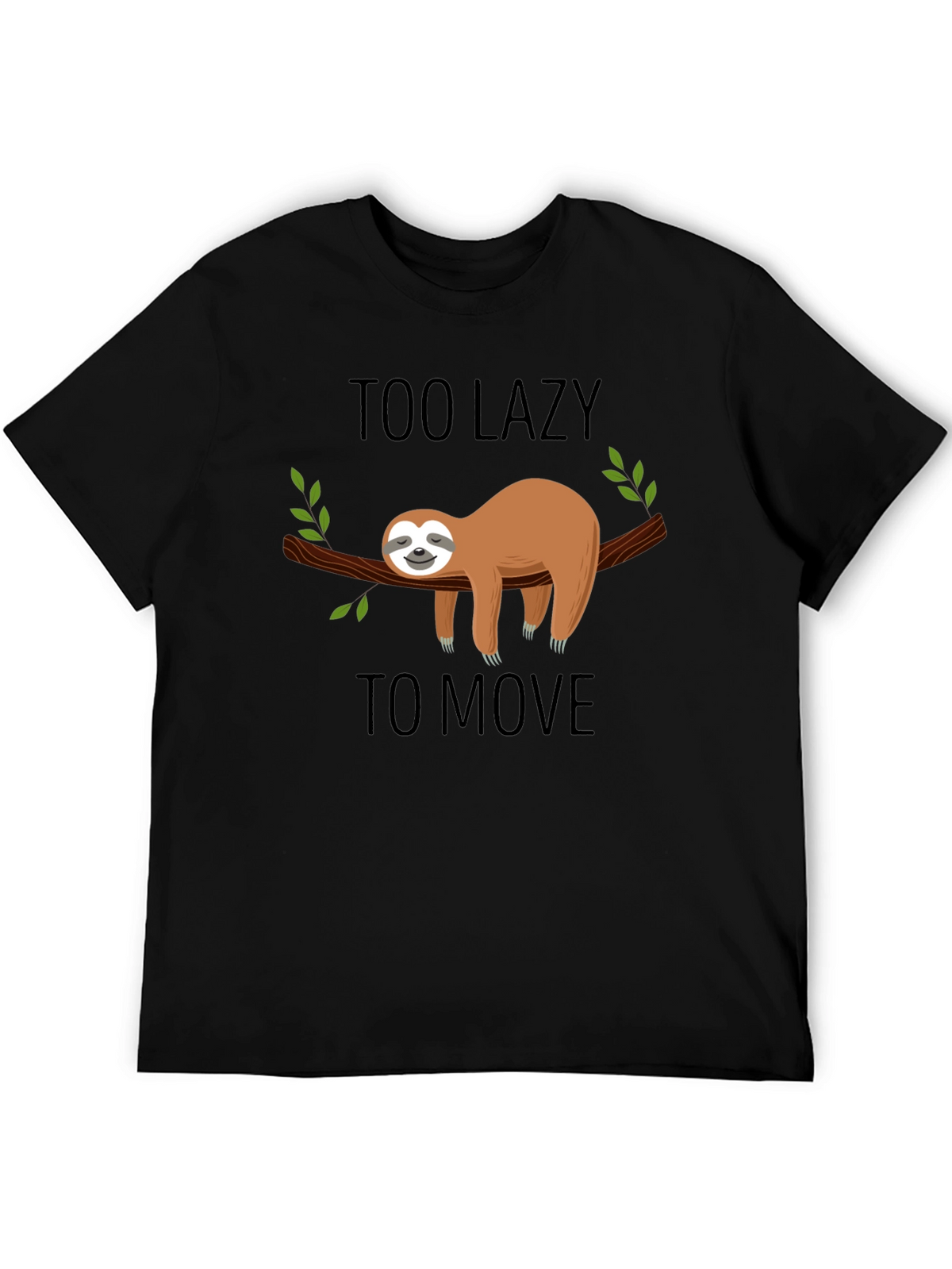 Lazy Sloth Graphic T-Shirt - Mens Black Tee