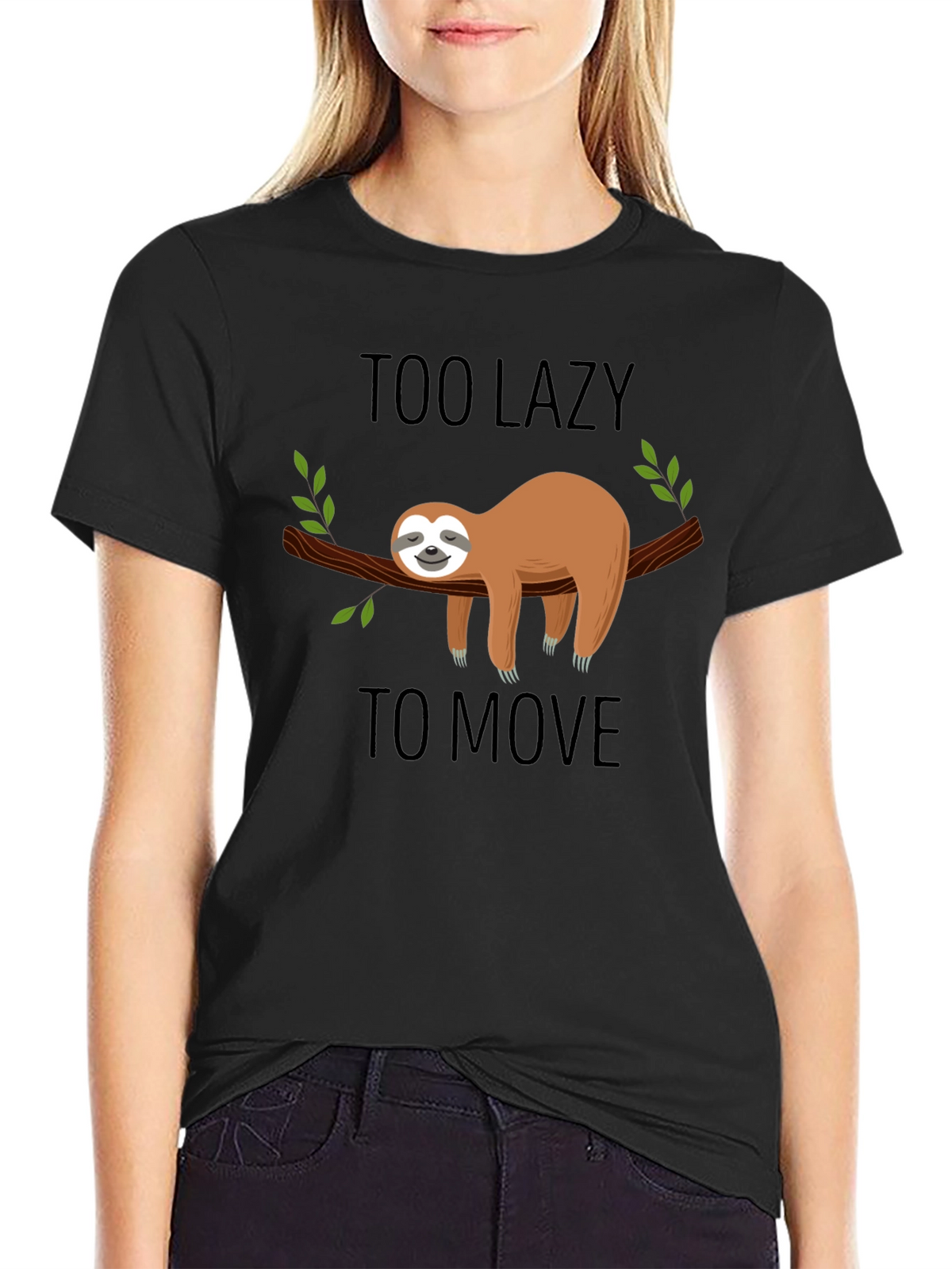 Lazy Sloth Graphic T-Shirt - Mens Black Tee