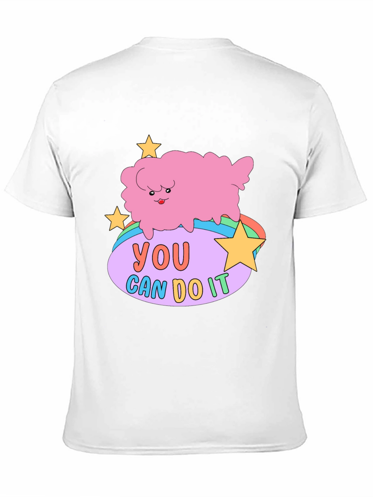 Motivating Cartoon Cloud Black T-Shirt