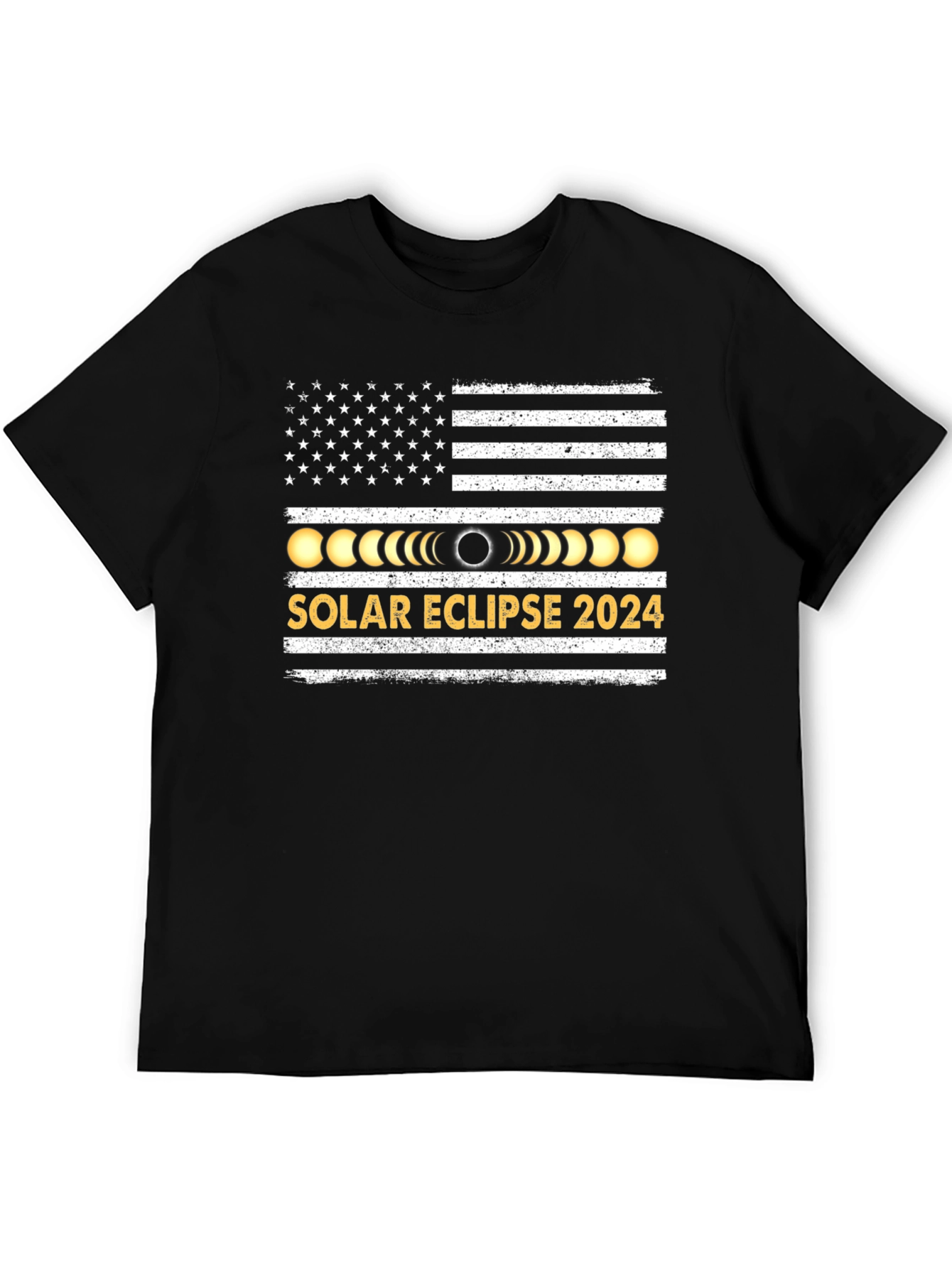 Solar Eclipse 2024 USA Flag T-Shirt