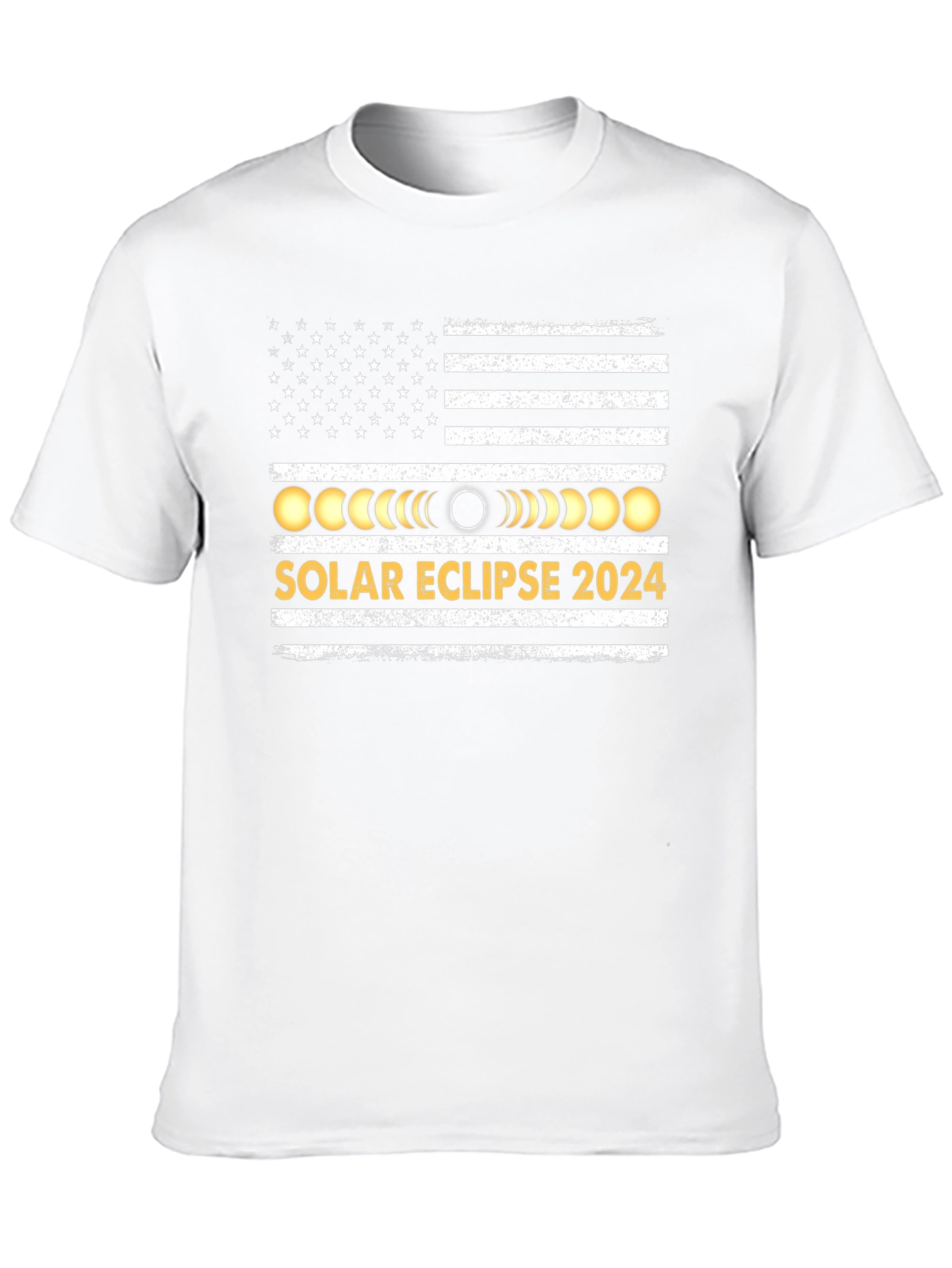 Solar Eclipse 2024 USA Flag T-Shirt