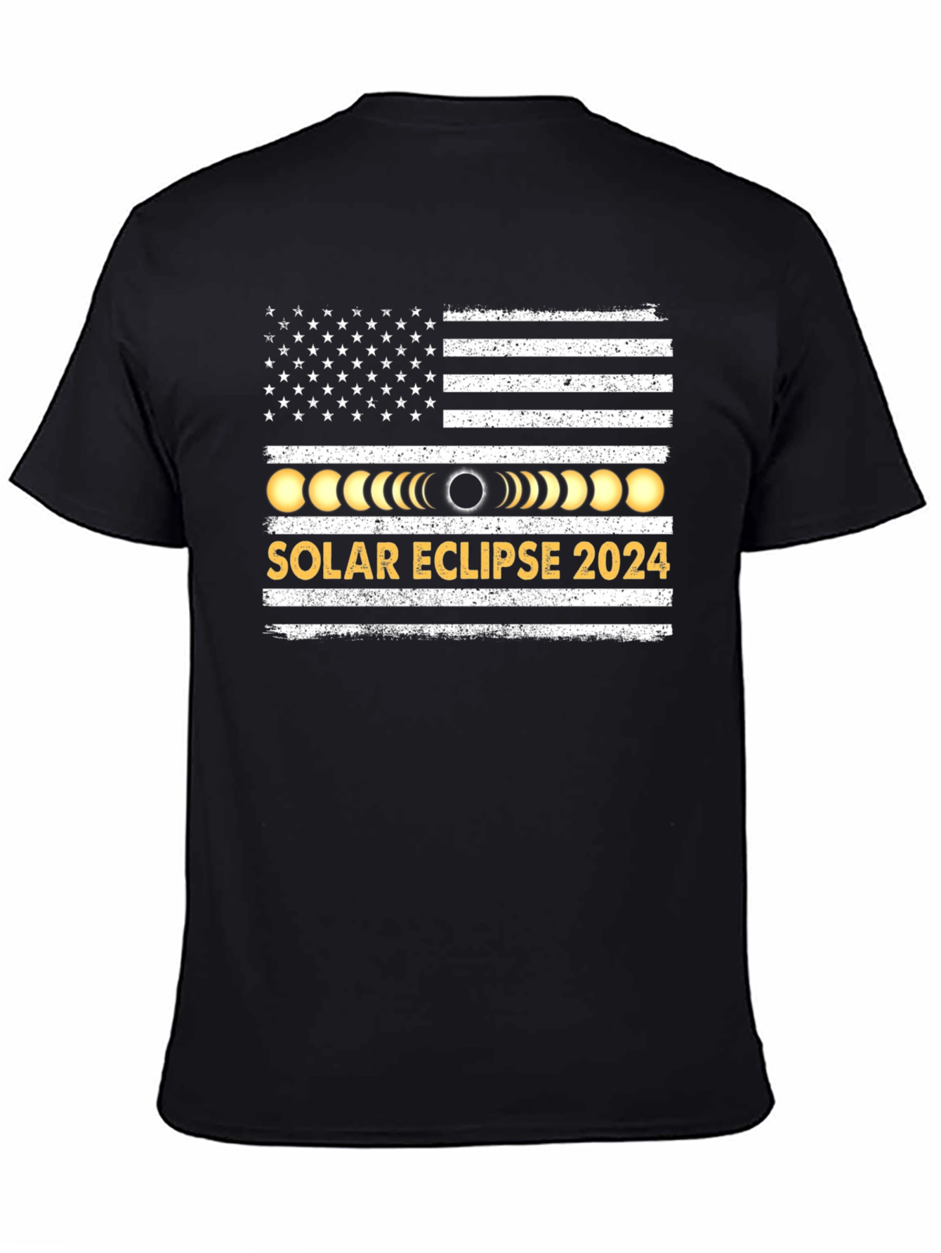 Solar Eclipse 2024 USA Flag T-Shirt