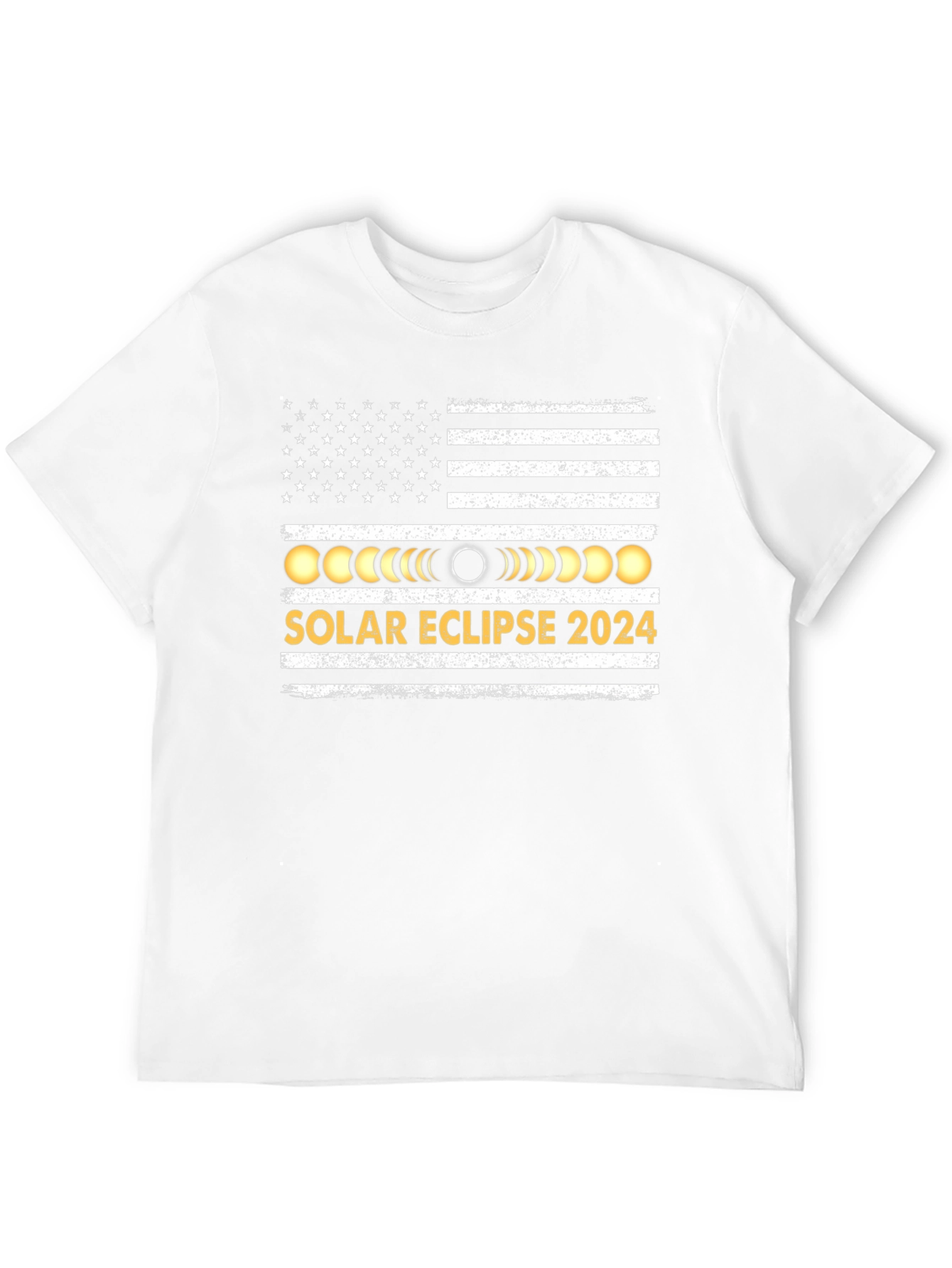 Solar Eclipse 2024 USA Flag T-Shirt
