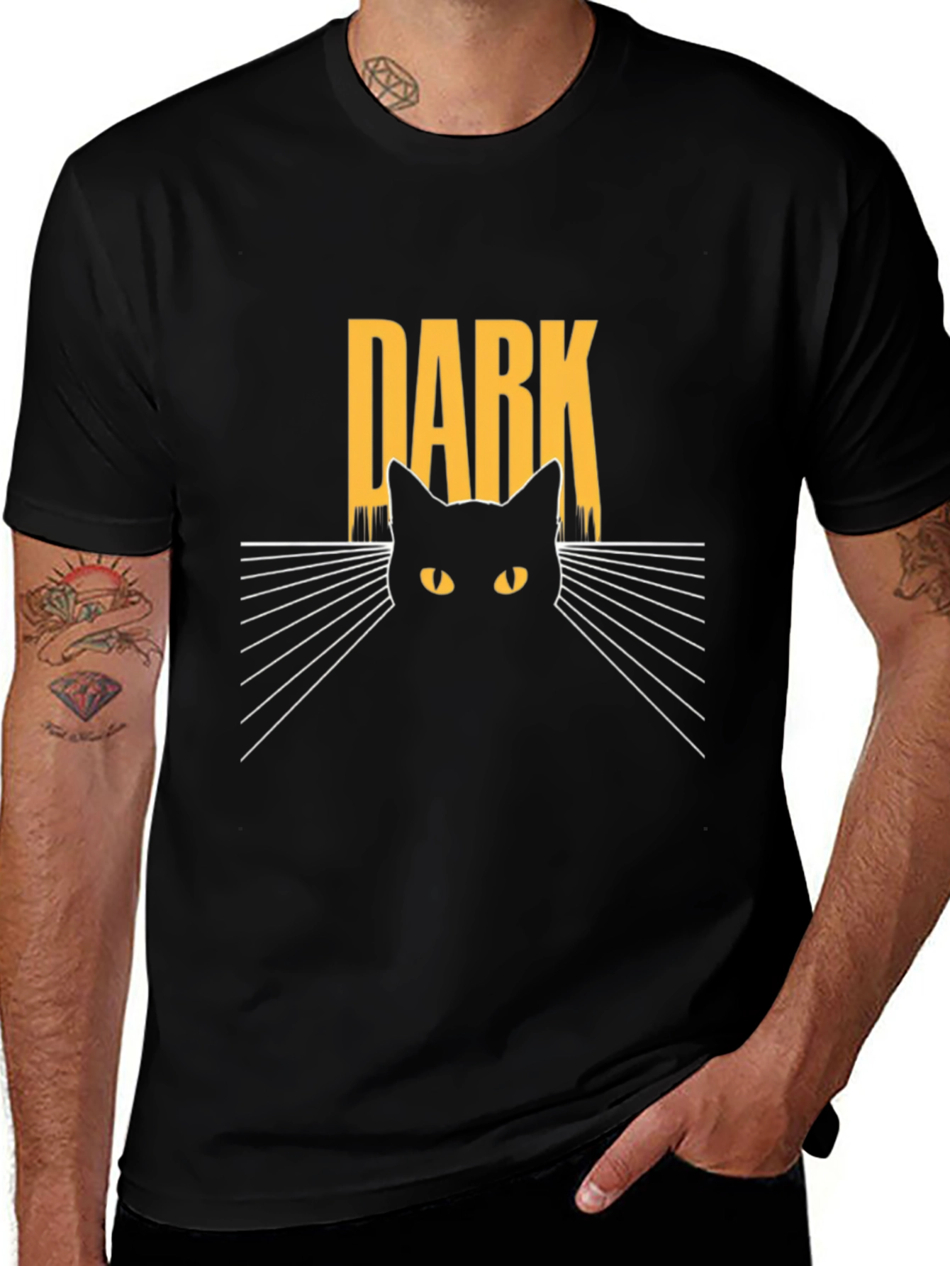 Dark Cat Graphic Tee - Mens Black T-Shirt
