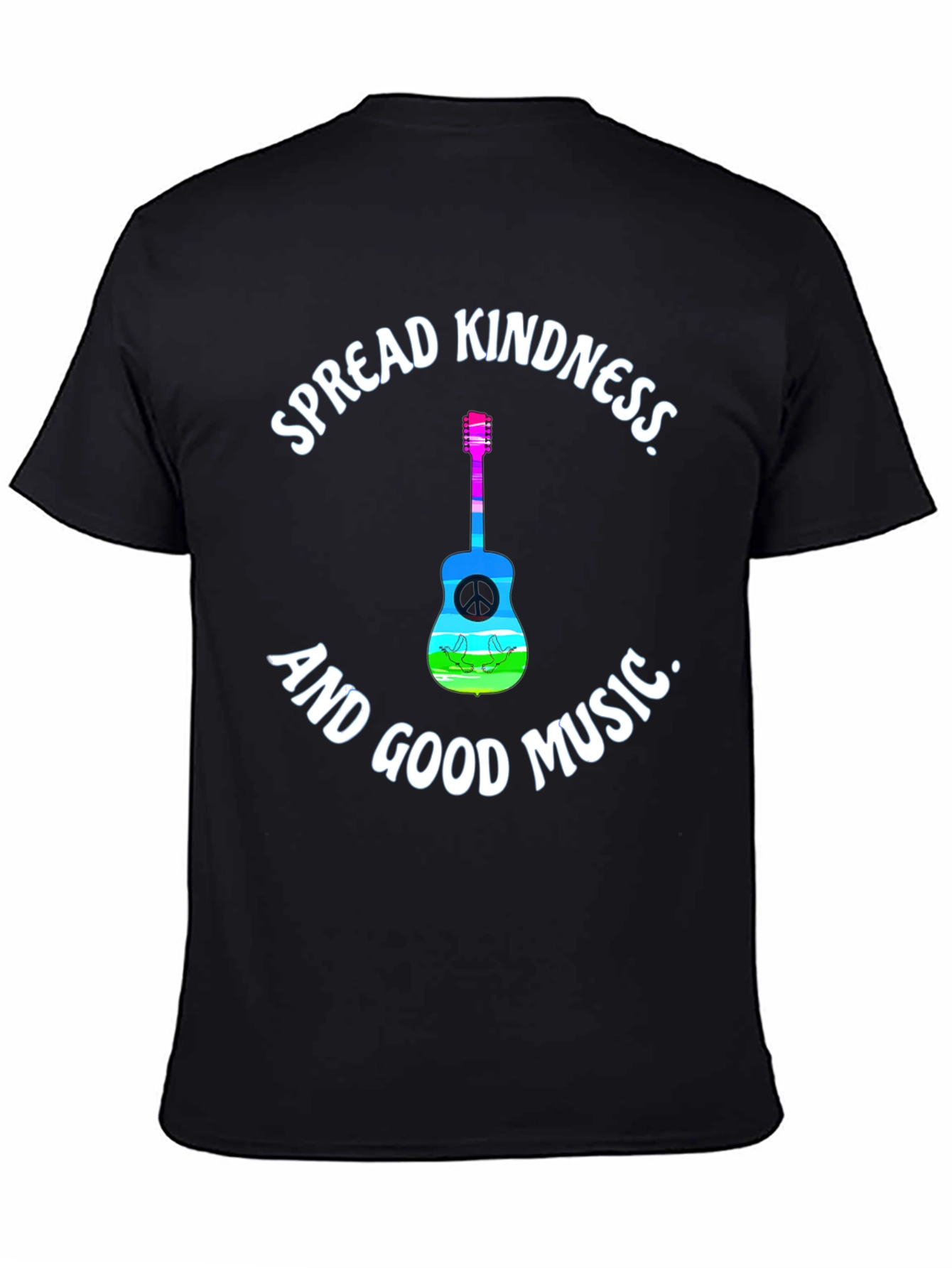 Spread Kindness Music Tee - Black Cotton T-Shirt