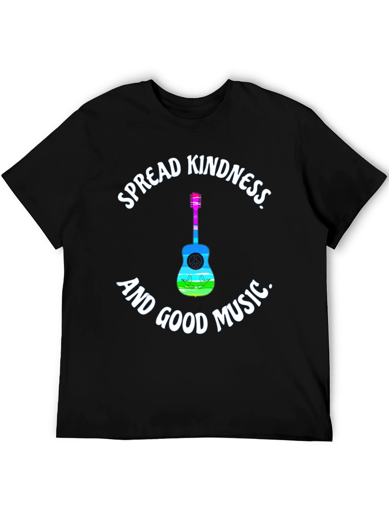 Spread Kindness Music Tee - Black Cotton T-Shirt