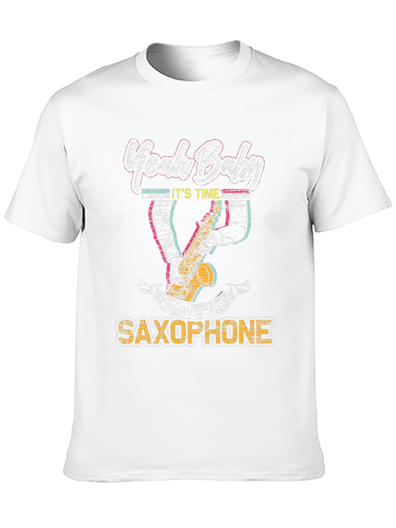 Yeah Baby Saxophone Graphic T-Shirt - Black