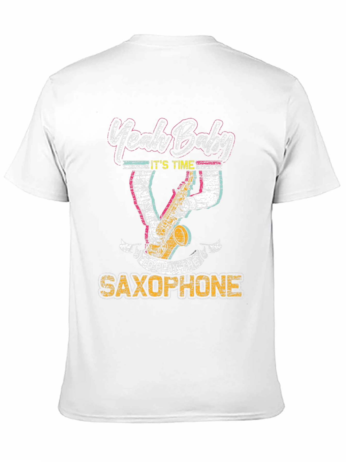 Yeah Baby Saxophone Graphic T-Shirt - Black