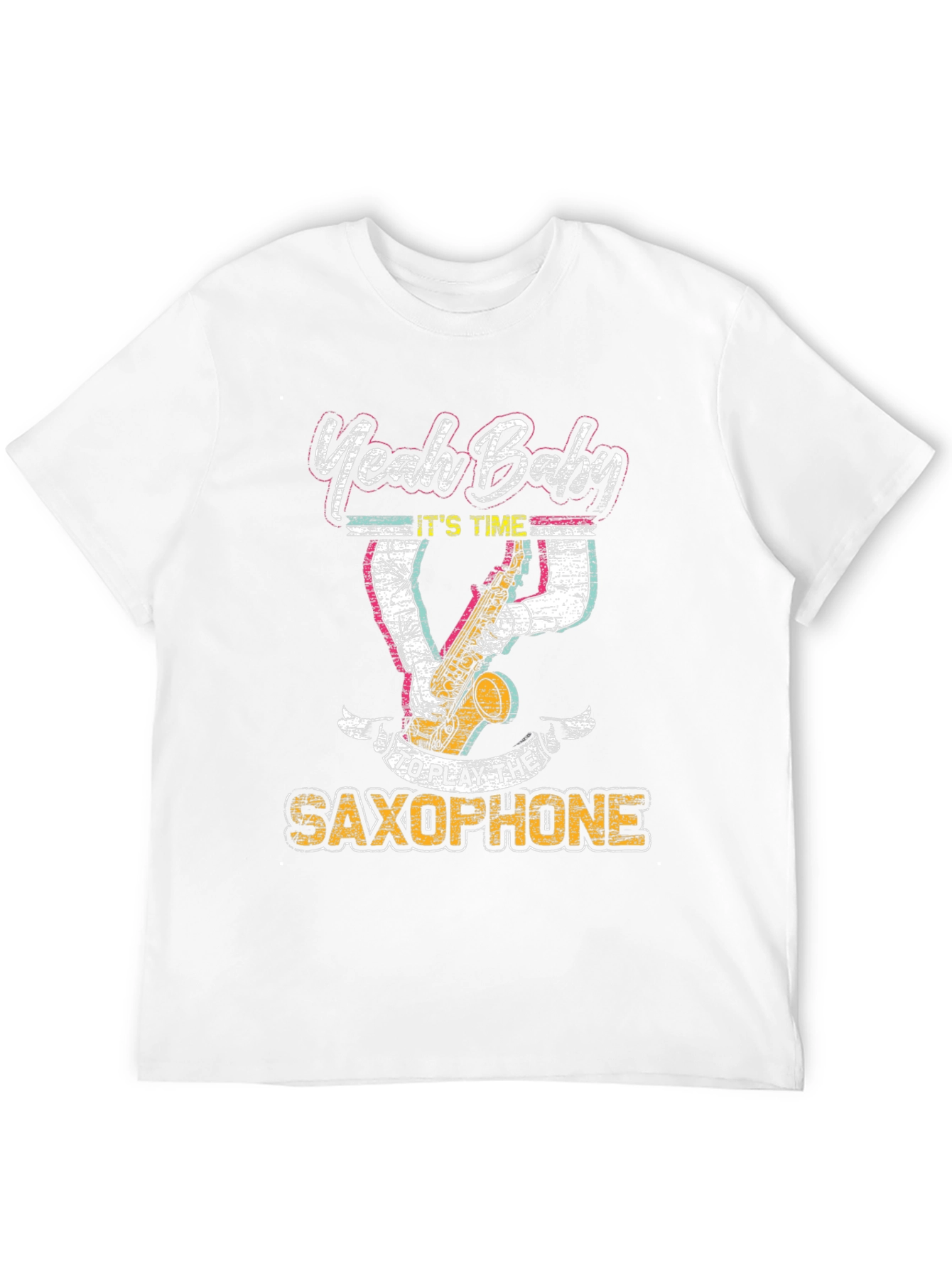 Yeah Baby Saxophone Graphic T-Shirt - Black