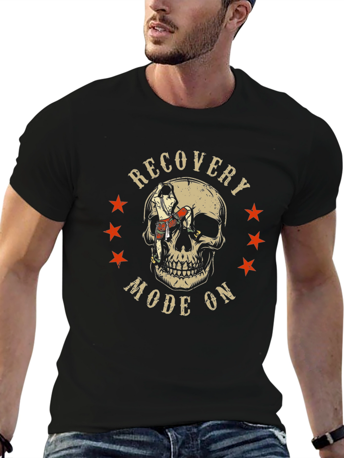 Recovery Mode On Skull Graphic T-Shirt