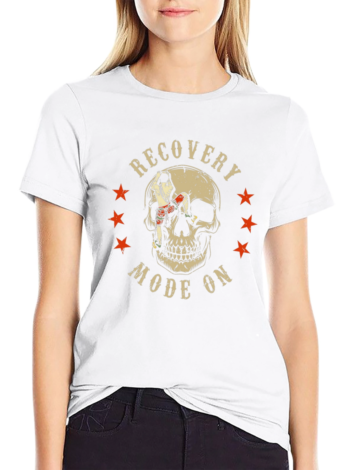 Recovery Mode On Skull Graphic T-Shirt