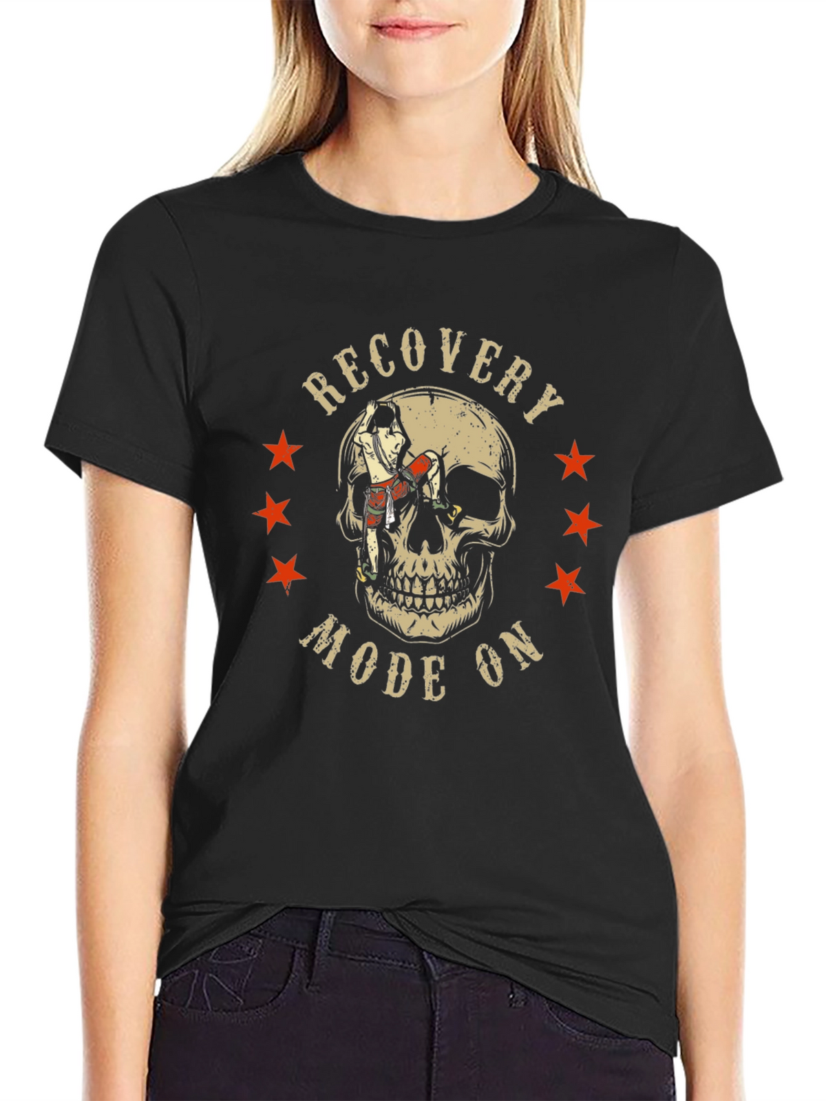 Recovery Mode On Skull Graphic T-Shirt