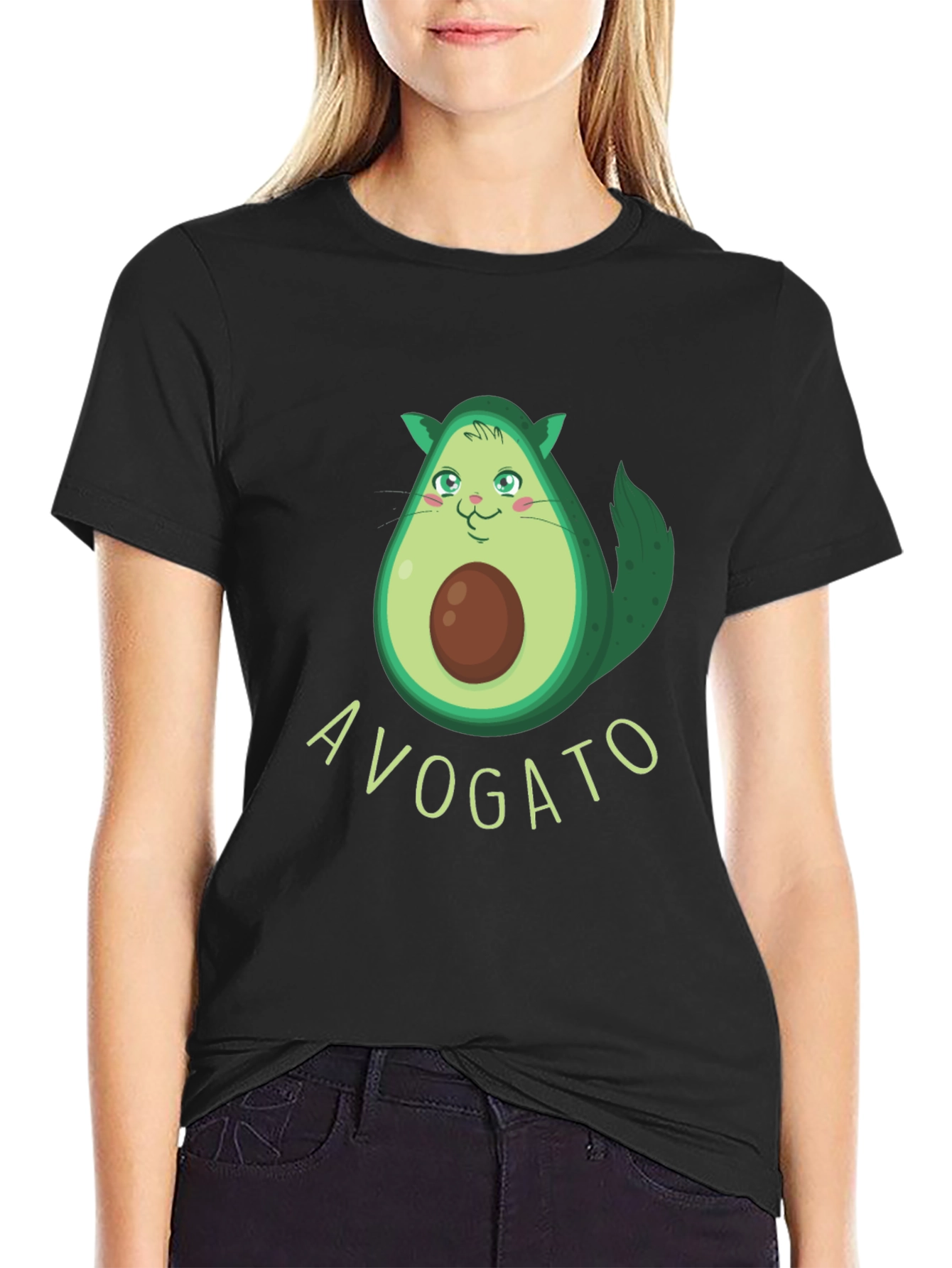 Avogato Funny Avocado Cat Graphic Tee