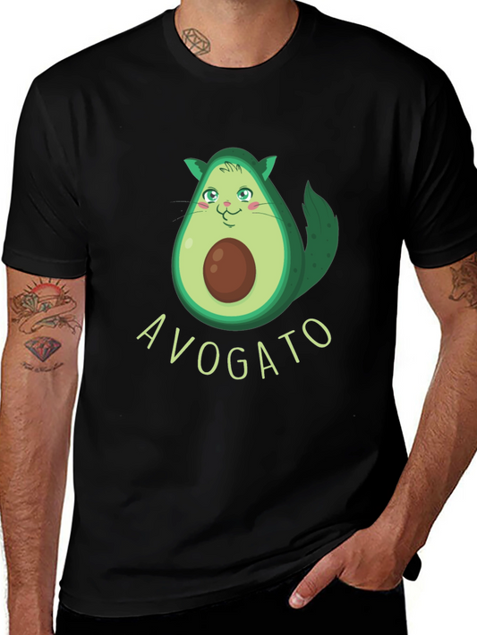 Avogato Funny Avocado Cat Graphic Tee