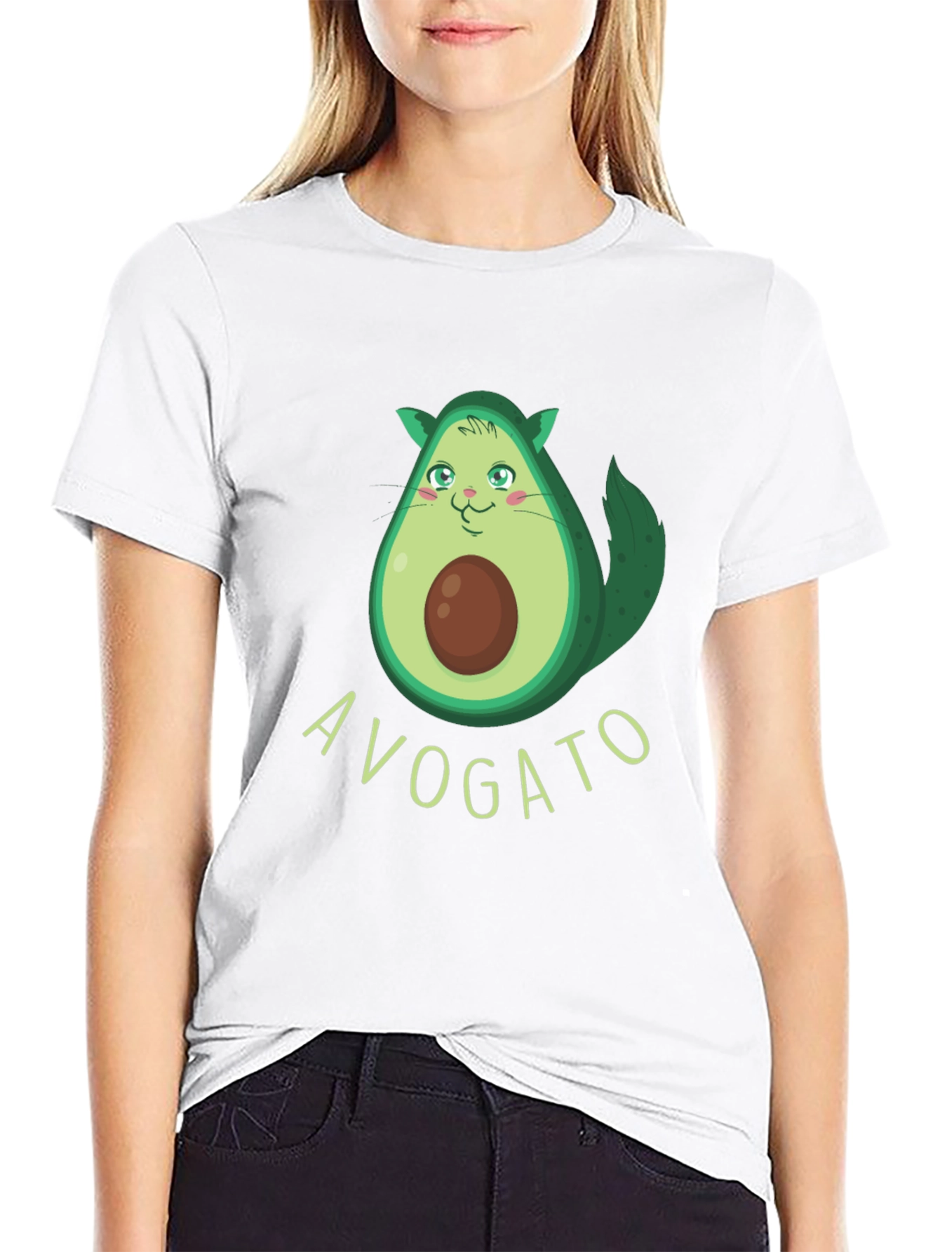 Avogato Funny Avocado Cat Graphic Tee