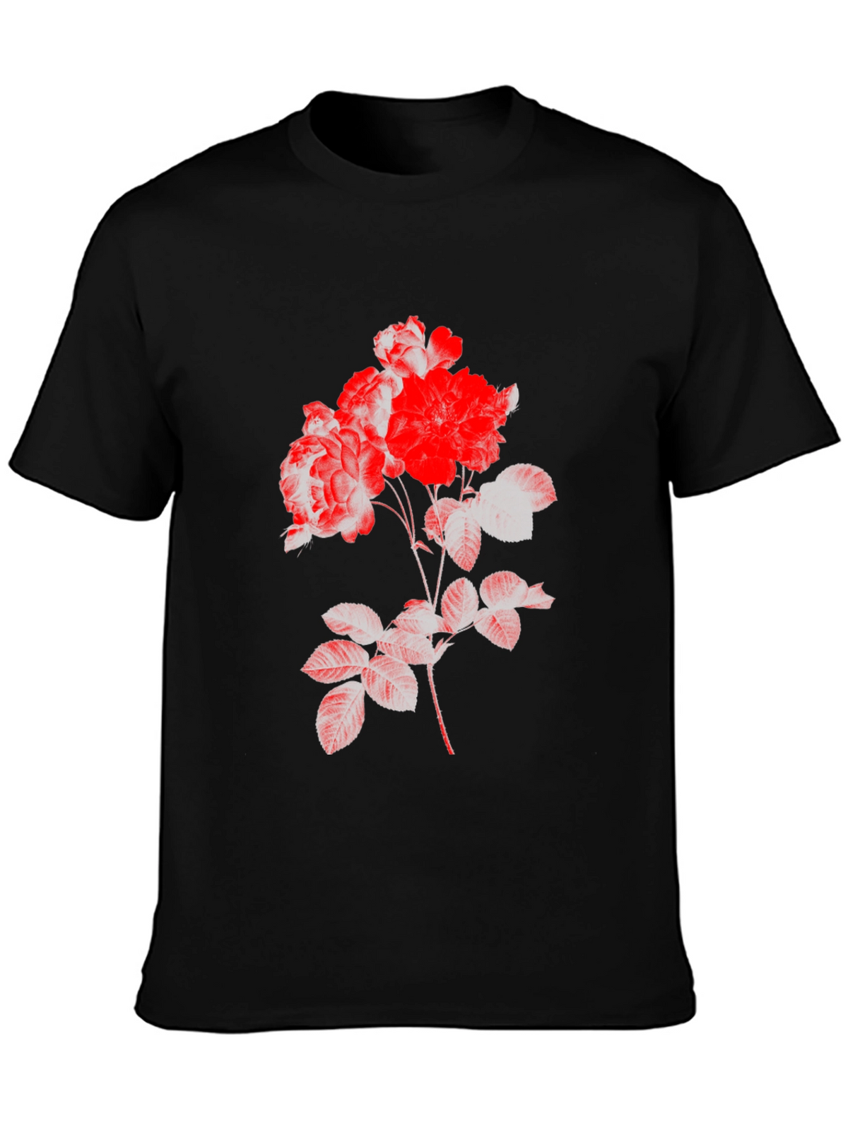 Black Floral Print Tee
