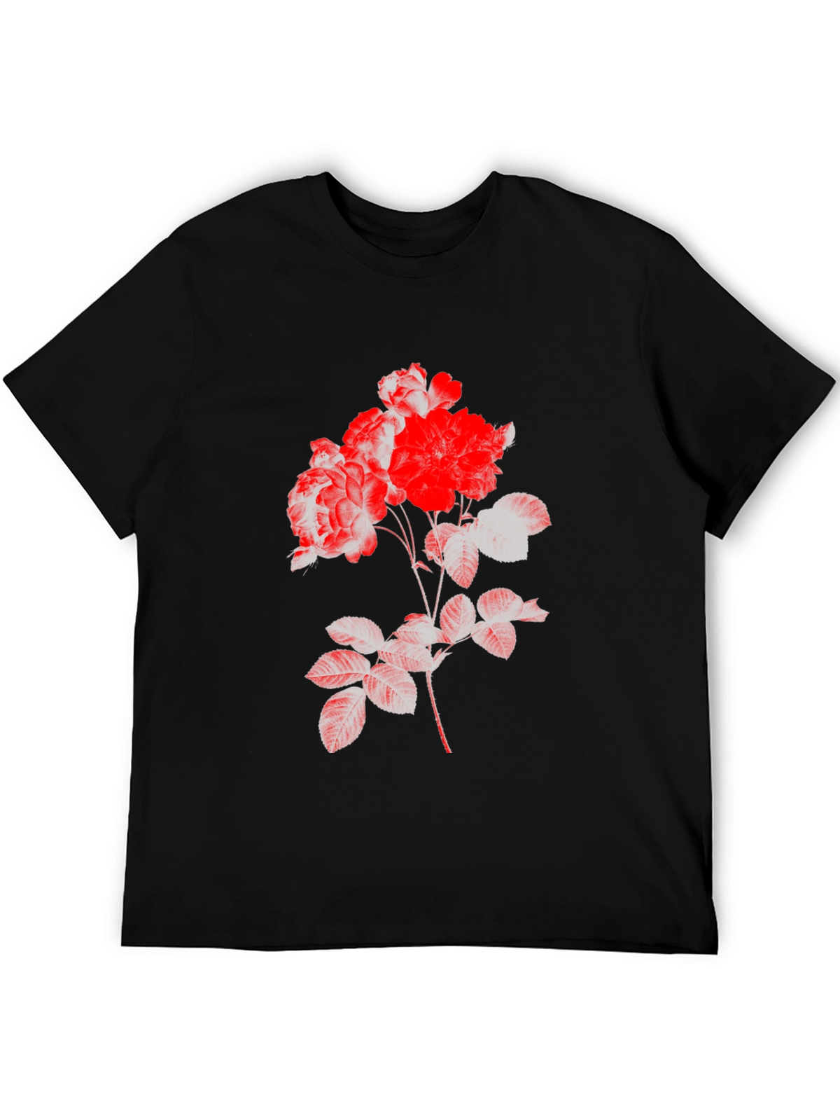 Black Floral Print Tee