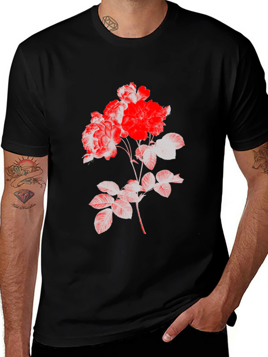 Black Floral Print Tee