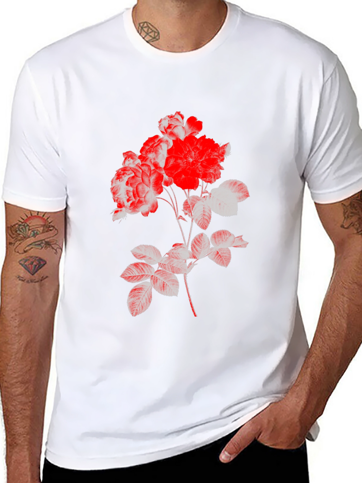 Black Floral Print Tee